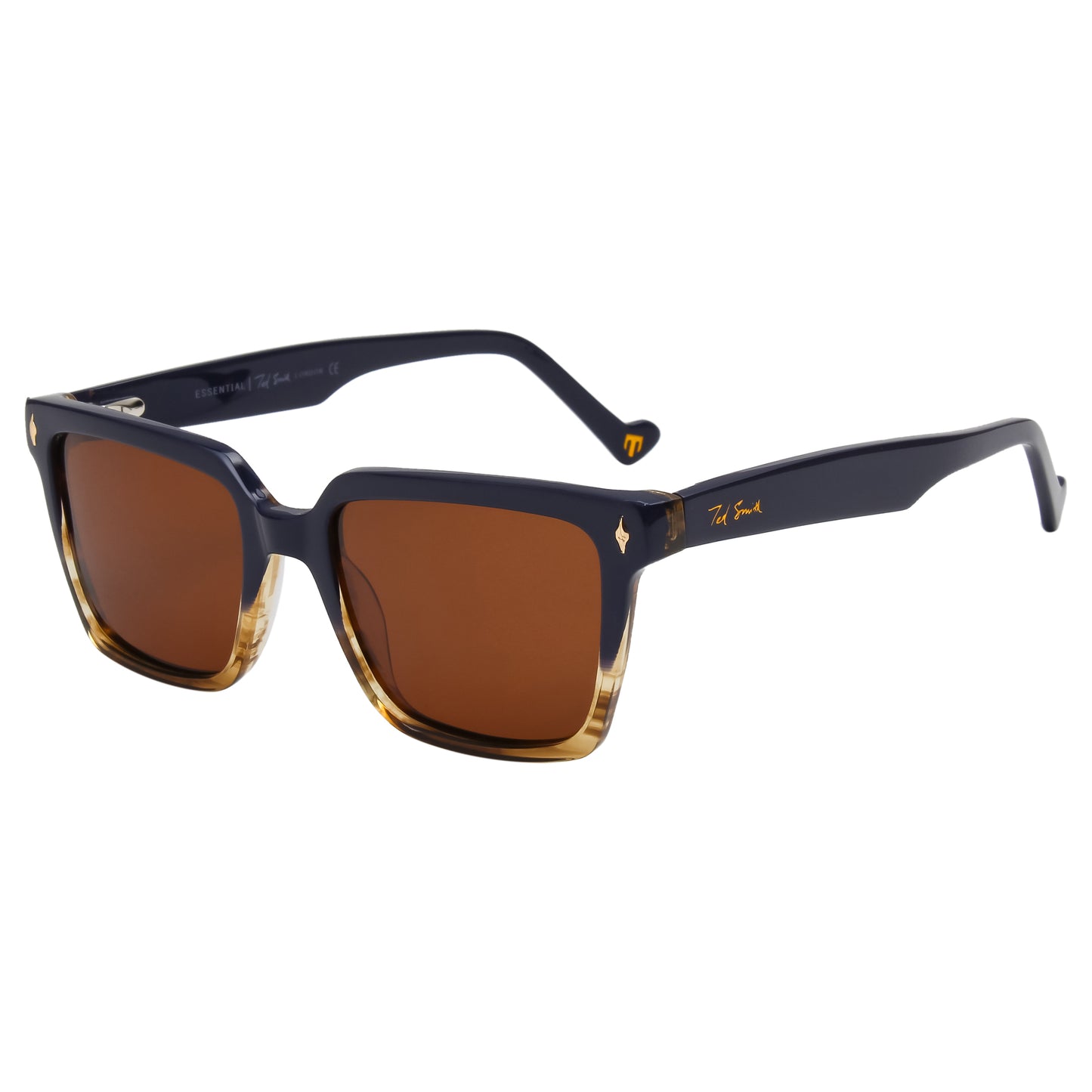 SUN-ROCCO2 UNISEX SQUARE ACETATE SUNGLASSES WITH POLARIZED LENS BY TED SMITH (IN 5 COLORS)
