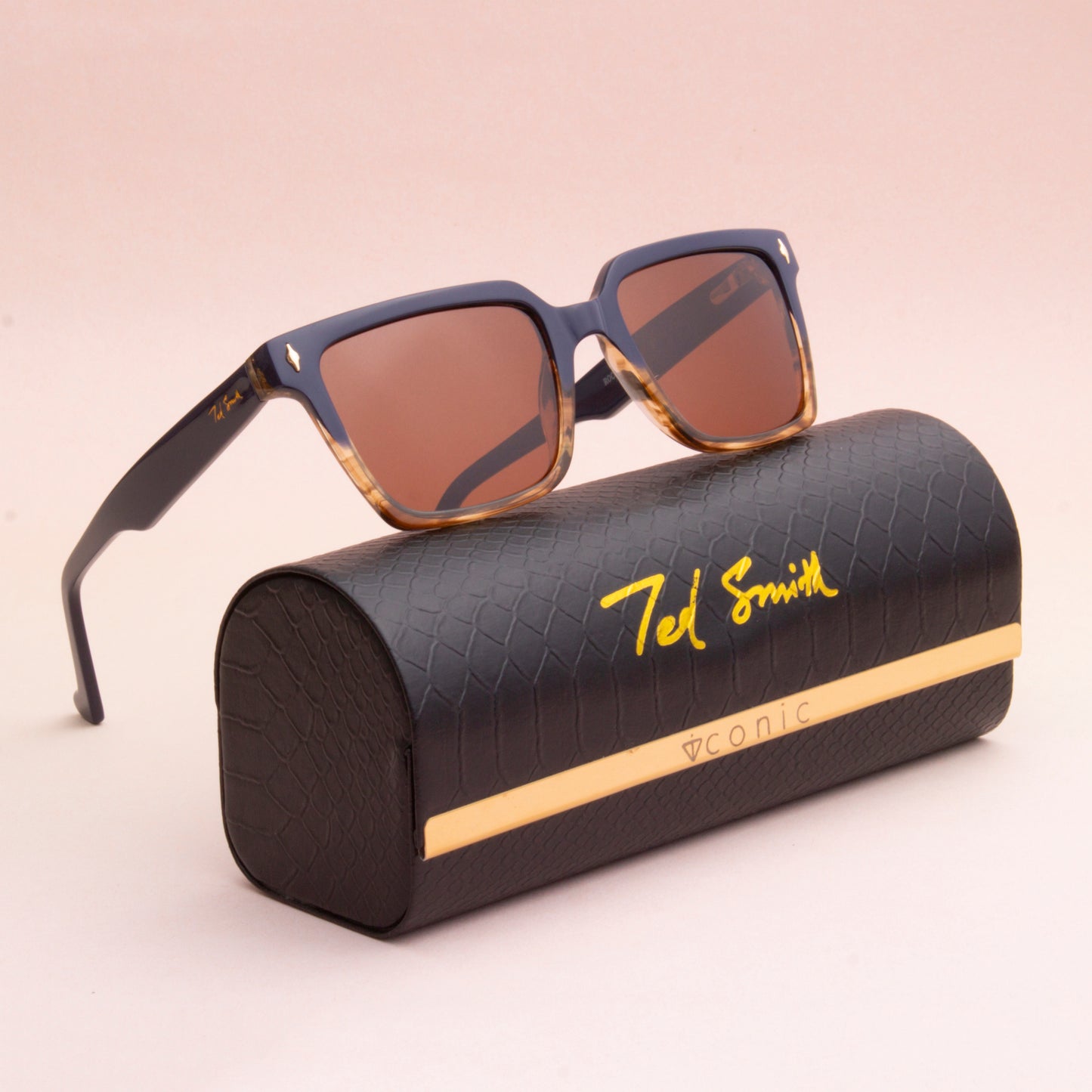 SUN-ROCCO2 UNISEX SQUARE ACETATE SUNGLASSES WITH POLARIZED LENS BY TED SMITH (IN 5 COLORS)