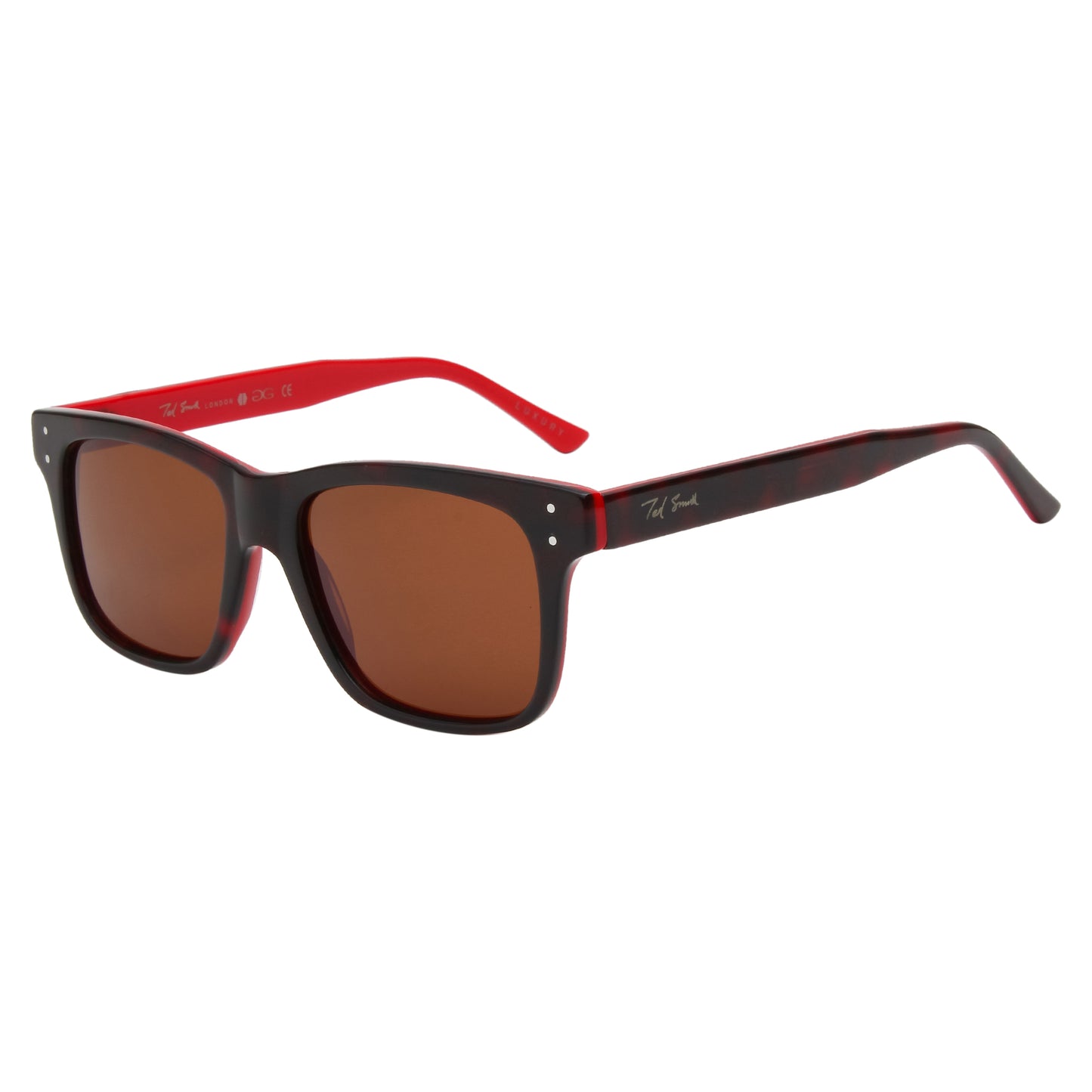 SUN-HESTON UNISEX SQUARE ACETATE SUNGLASSES WITH POLARIZED LENS BY TED SMITH (IN 5 COLORS)