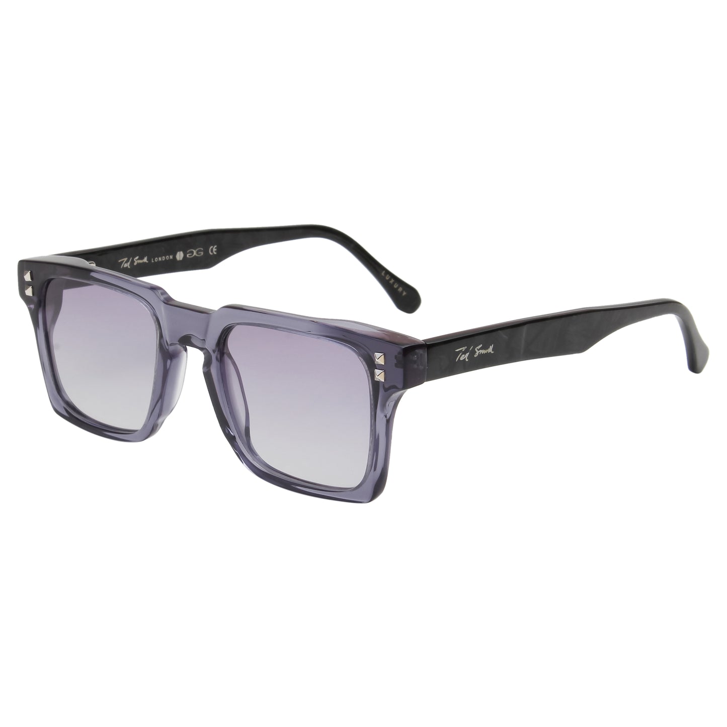 SUN-ALICE UNISEX SQUARE ACETATE SUNGLASSES WITH POLARIZED LENS BY TED SMITH (IN 4 COLORS)