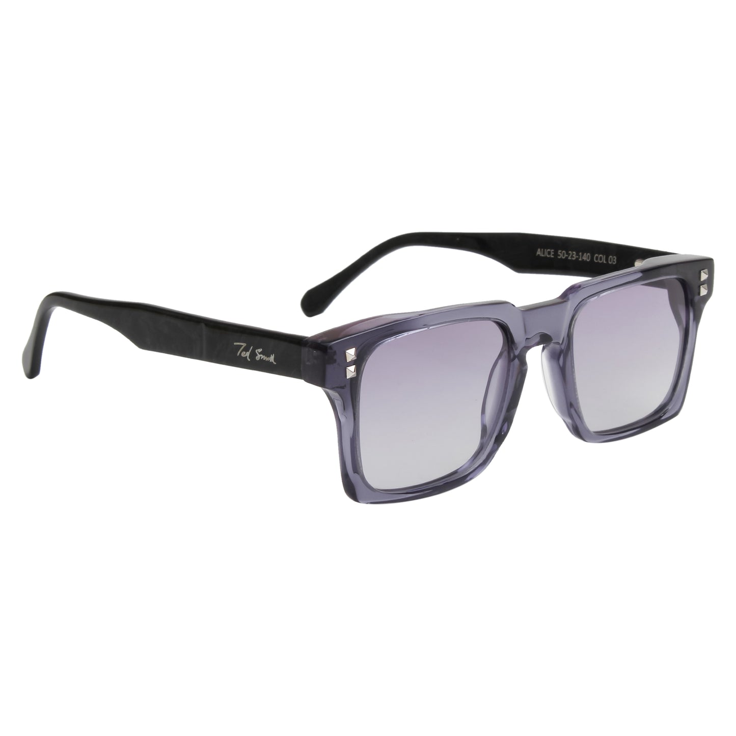 SUN-ALICE UNISEX SQUARE ACETATE SUNGLASSES WITH POLARIZED LENS BY TED SMITH (IN 4 COLORS)