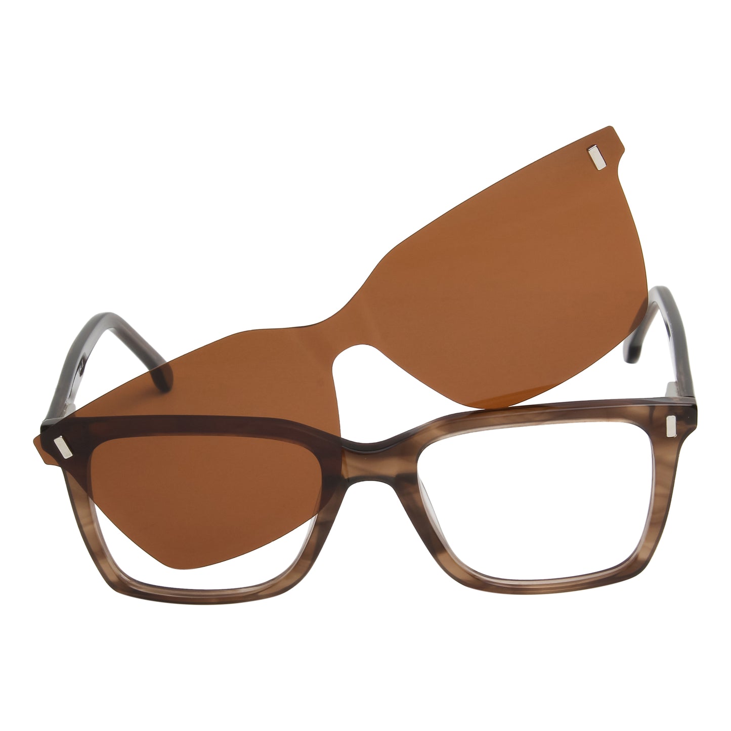 ALEC UNISEX WAYFARER ACETATE CLIPON SUNGLASSES WITH POLARIZED LENS BY TED SMITH (IN 3 COLORS)
