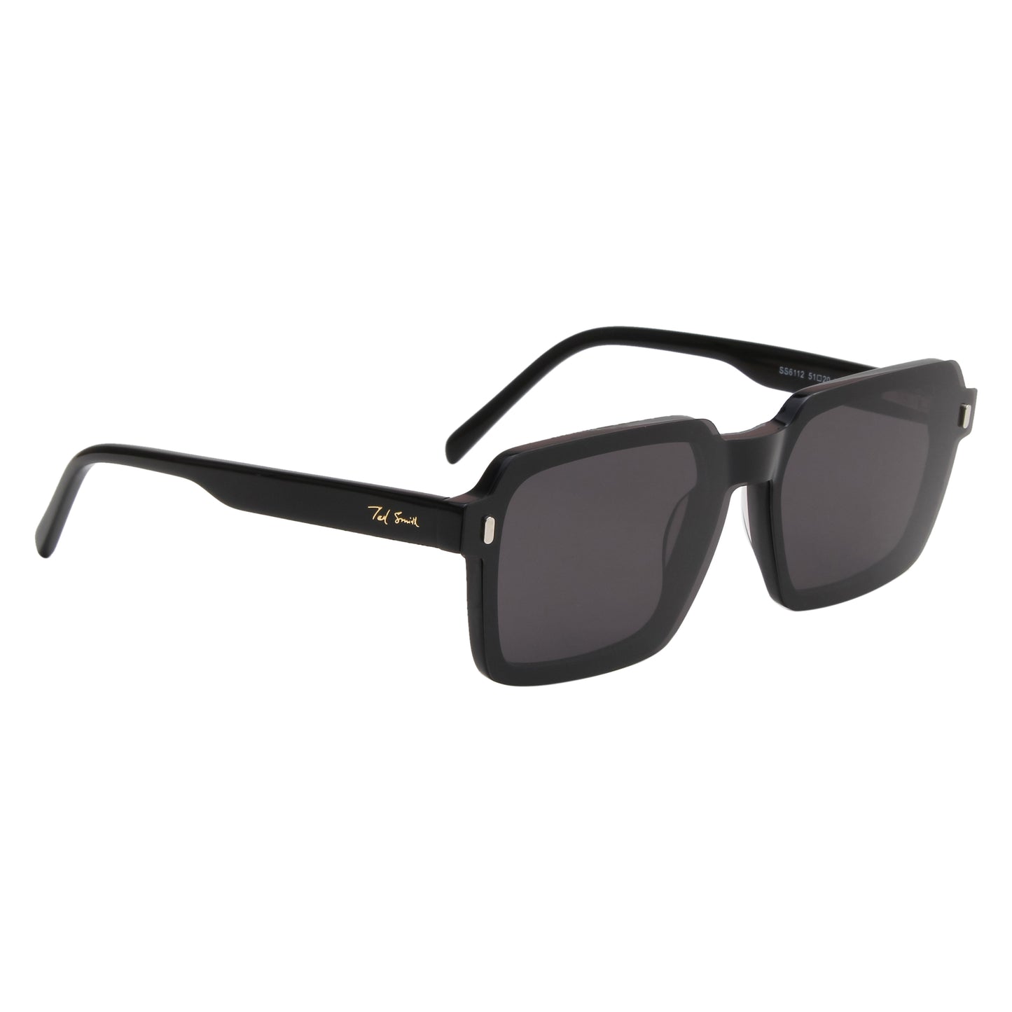 ENRIQUE UNISEX SQUARE ACETATE CLIPON SUNGLASSES WITH POLARIZED LENS BY TED SMITH (IN 4 COLORS)