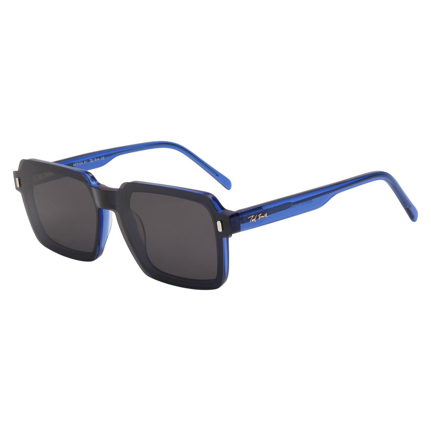 ENRIQUE UNISEX SQUARE ACETATE CLIPON SUNGLASSES WITH POLARIZED LENS BY TED SMITH (IN 4 COLORS)