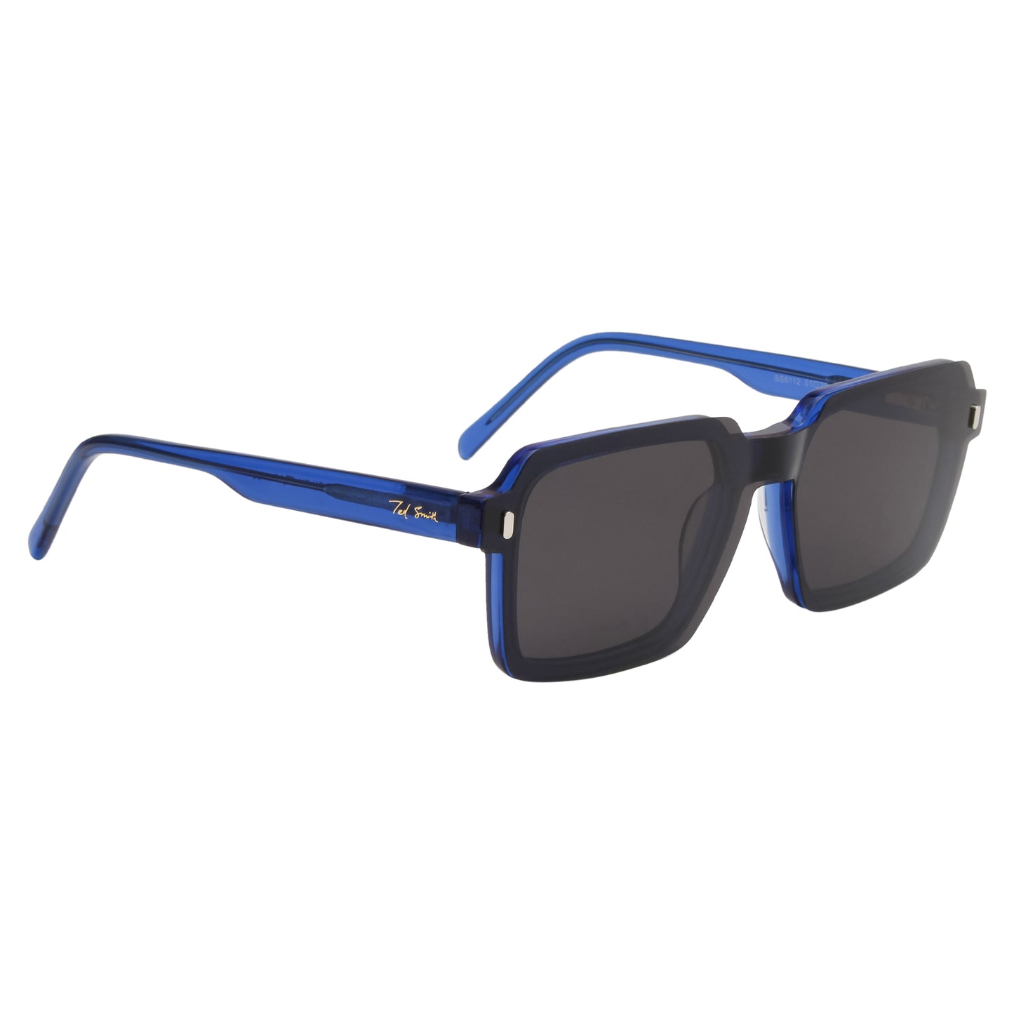 ENRIQUE UNISEX SQUARE ACETATE CLIPON SUNGLASSES WITH POLARIZED LENS BY TED SMITH (IN 4 COLORS)