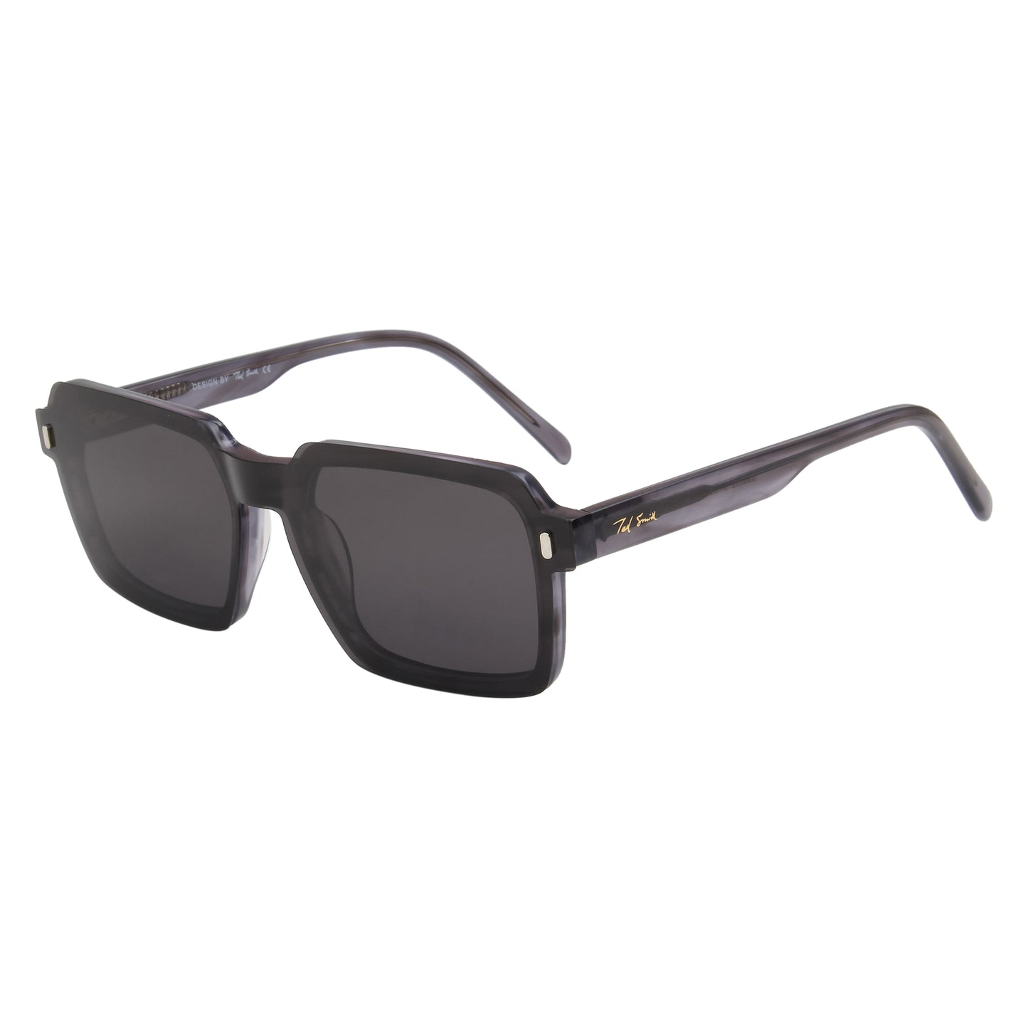 ENRIQUE UNISEX SQUARE ACETATE CLIPON SUNGLASSES WITH POLARIZED LENS BY TED SMITH (IN 4 COLORS)