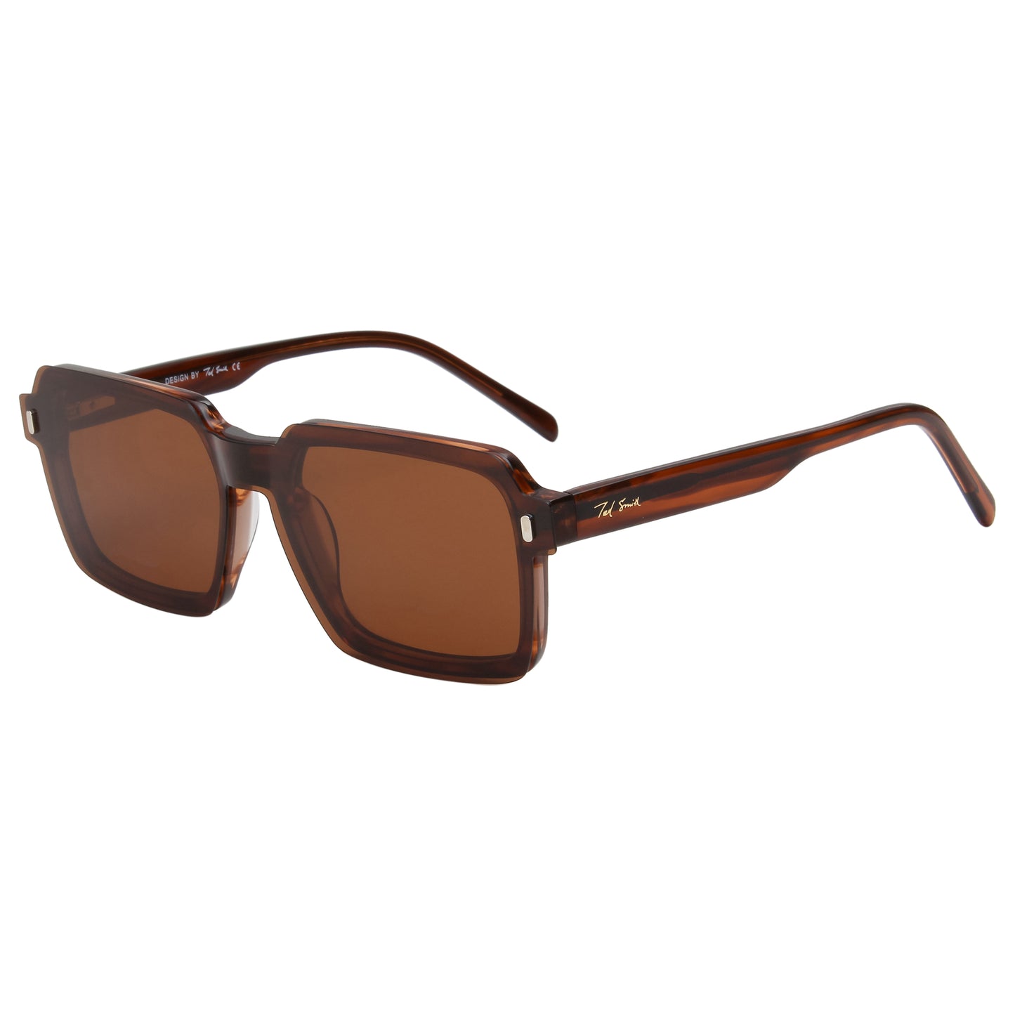 ENRIQUE UNISEX SQUARE ACETATE CLIPON SUNGLASSES WITH POLARIZED LENS BY TED SMITH (IN 4 COLORS)