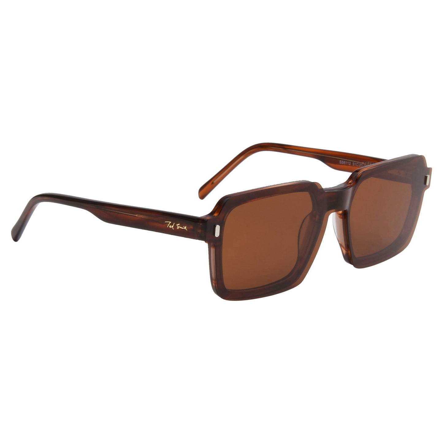 ENRIQUE UNISEX SQUARE ACETATE CLIPON SUNGLASSES WITH POLARIZED LENS BY TED SMITH (IN 4 COLORS)
