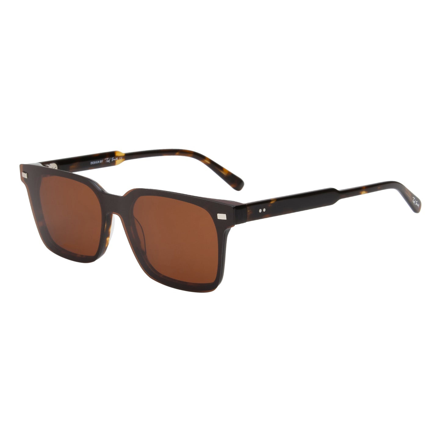 CHARLIE UNISEX SQUARE ACETATE CLIPON SUNGLASSES WITH POLARIZED LENS BY TED SMITH (IN 3 COLORS)