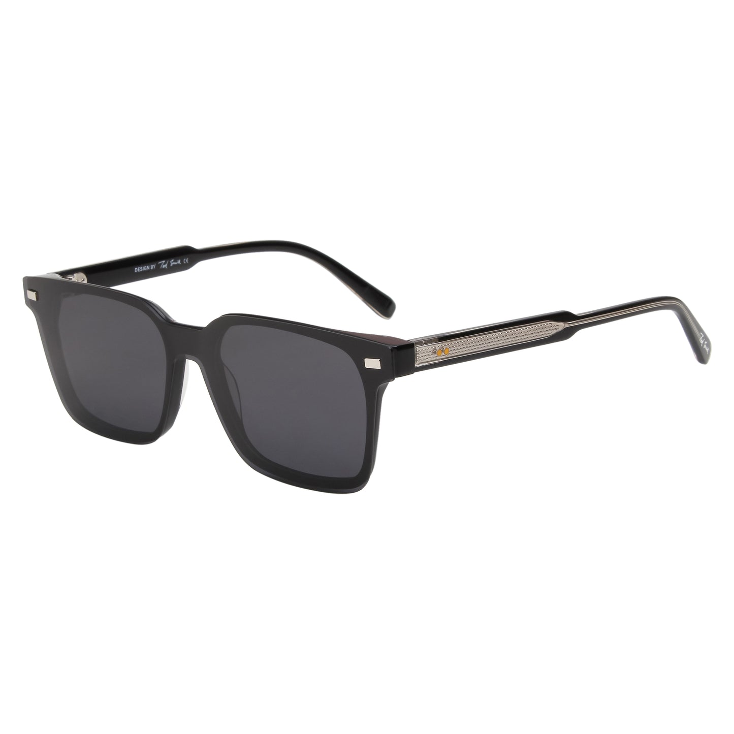 CHARLIE UNISEX SQUARE ACETATE CLIPON SUNGLASSES WITH POLARIZED LENS BY TED SMITH (IN 3 COLORS)