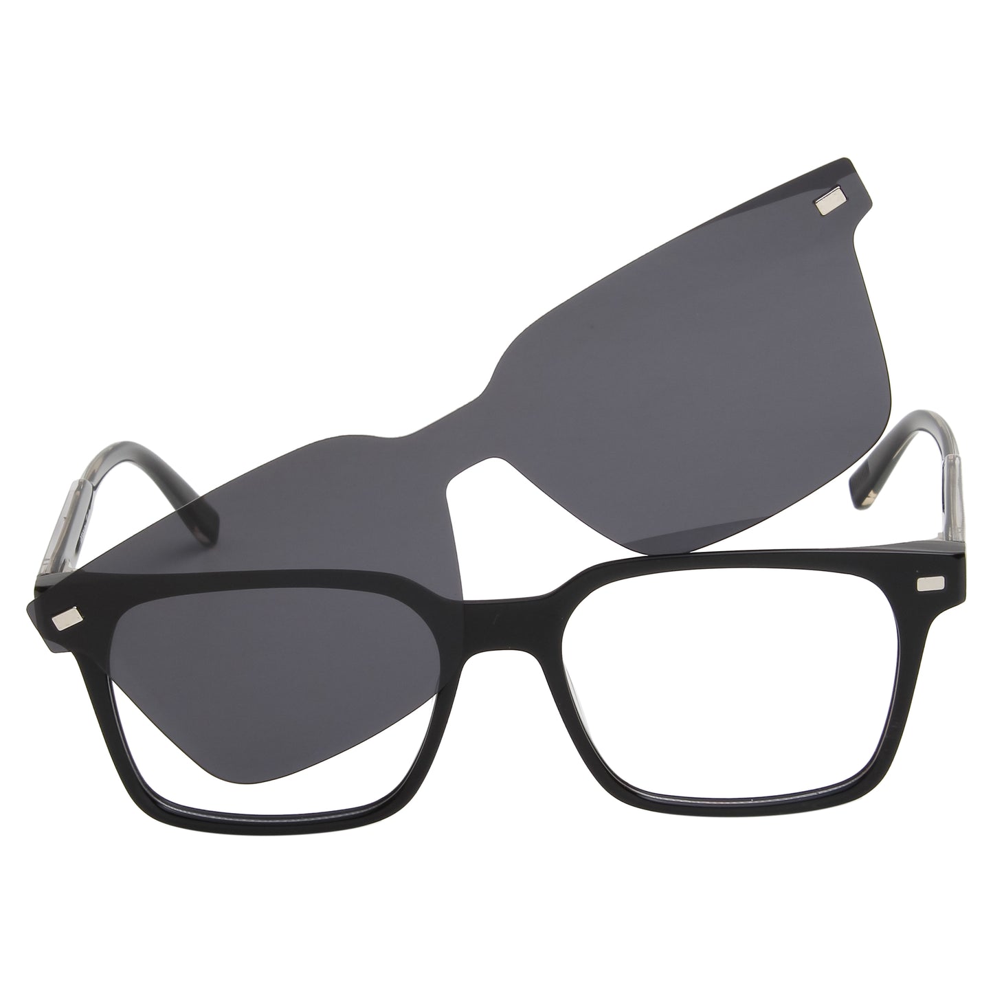 CHARLIE UNISEX SQUARE ACETATE CLIPON SUNGLASSES WITH POLARIZED LENS BY TED SMITH (IN 3 COLORS)