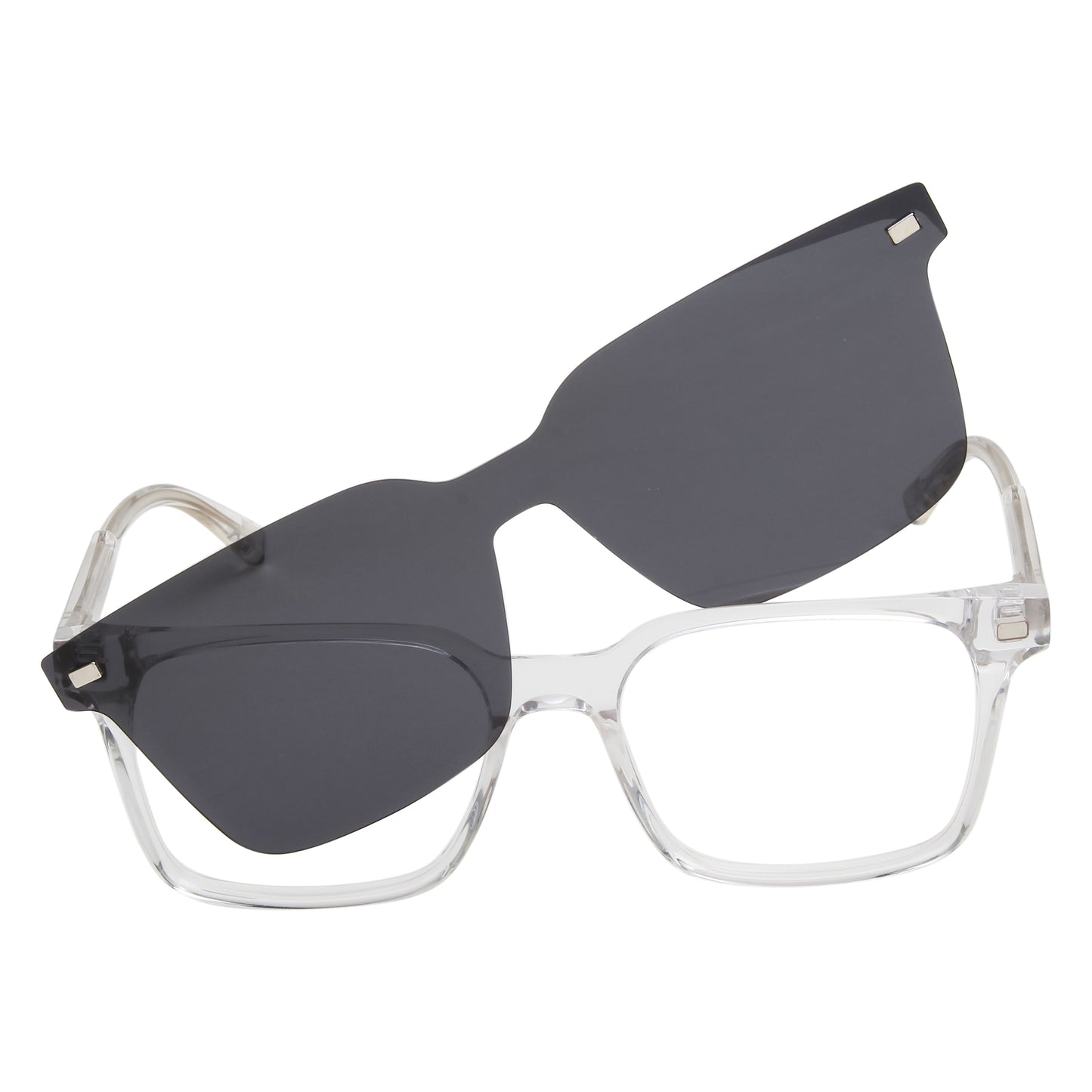 CHARLIE UNISEX SQUARE ACETATE CLIPON SUNGLASSES WITH POLARIZED LENS BY TED SMITH (IN 3 COLORS)
