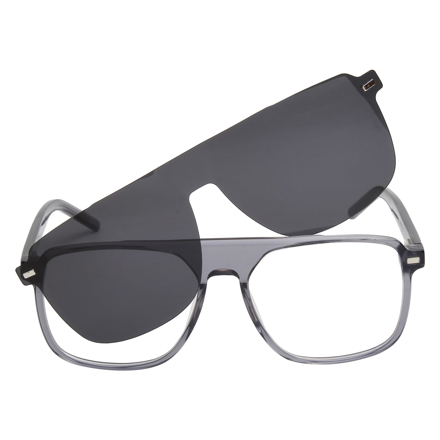 DALES UNISEX AVIATOR ACETATE CLIPON SUNGLASSES WITH POLARIZED LENS BY TED SMITH (IN 4 COLORS)