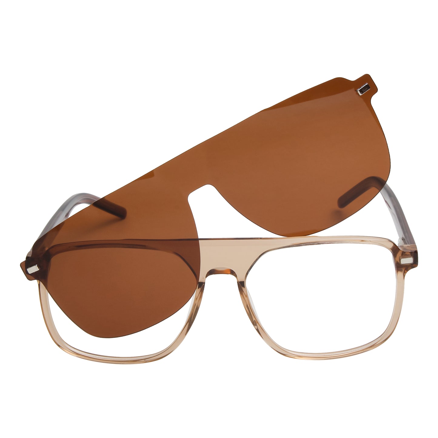 DALES UNISEX AVIATOR ACETATE CLIPON SUNGLASSES WITH POLARIZED LENS BY TED SMITH (IN 4 COLORS)