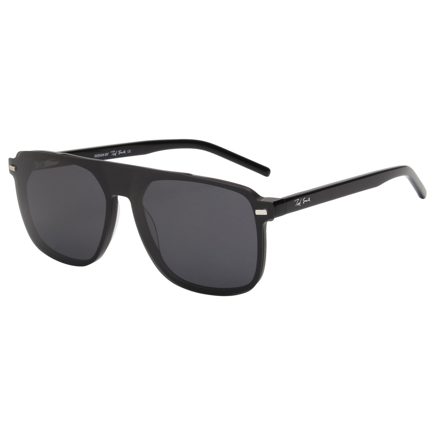 DALES UNISEX AVIATOR ACETATE CLIPON SUNGLASSES WITH POLARIZED LENS BY TED SMITH (IN 4 COLORS)