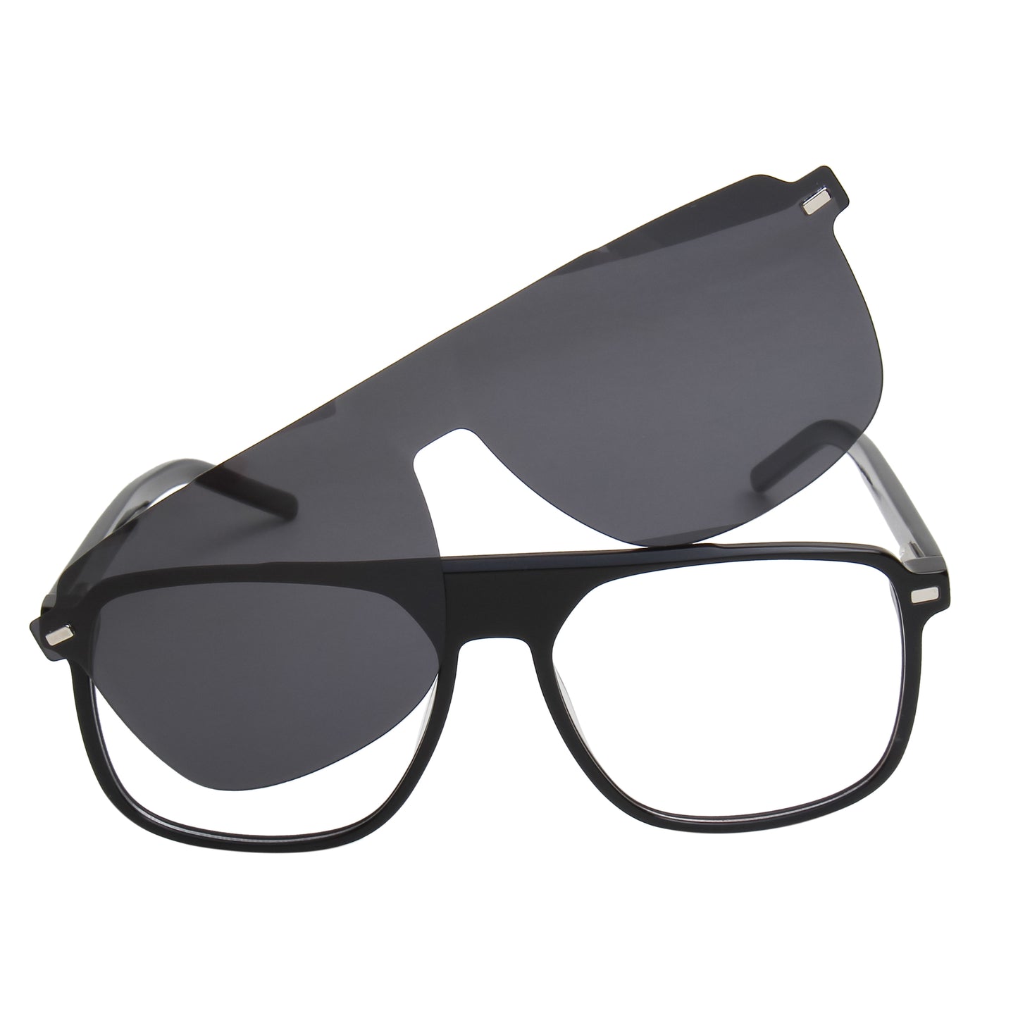 DALES UNISEX AVIATOR ACETATE CLIPON SUNGLASSES WITH POLARIZED LENS BY TED SMITH (IN 4 COLORS)