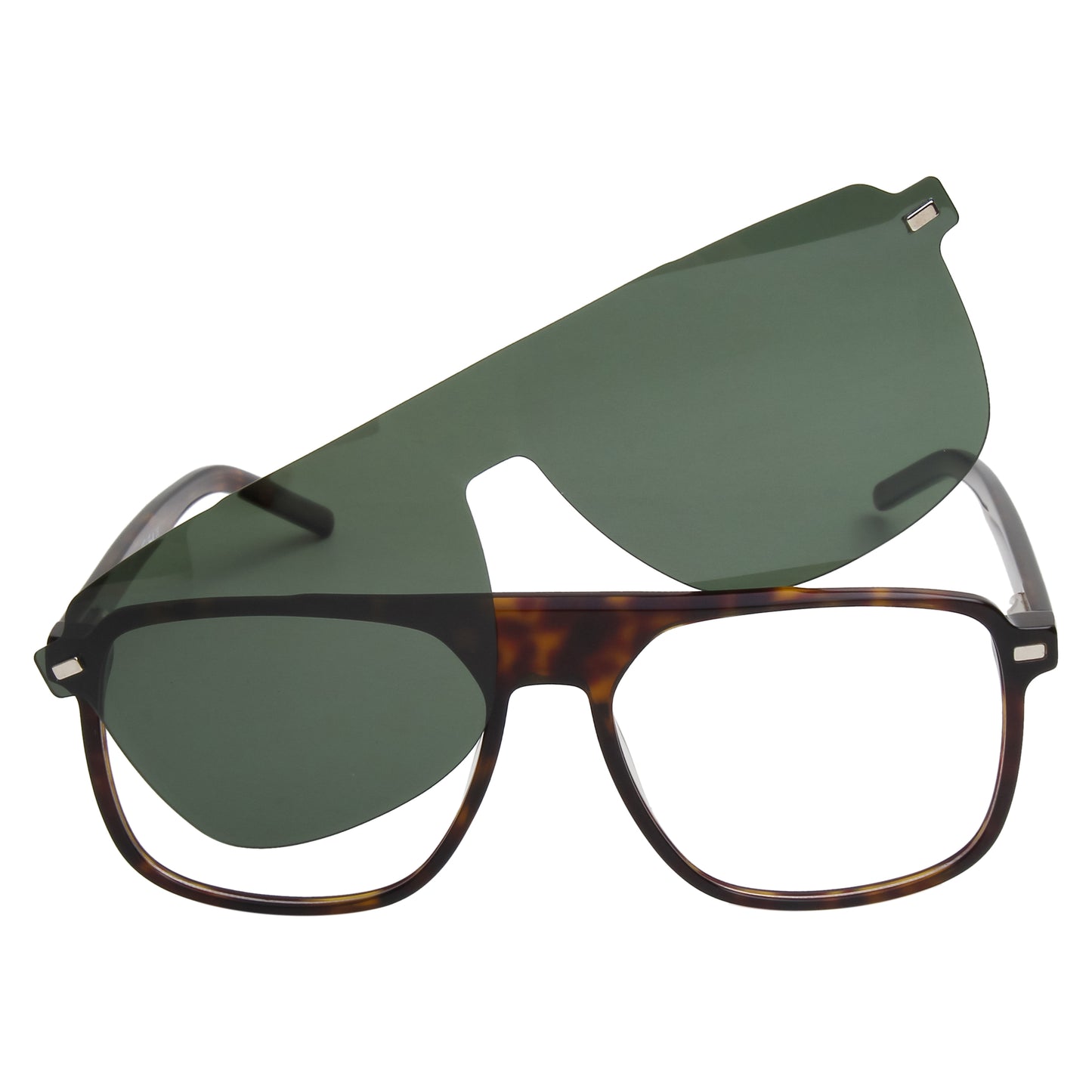 DALES UNISEX AVIATOR ACETATE CLIPON SUNGLASSES WITH POLARIZED LENS BY TED SMITH (IN 4 COLORS)