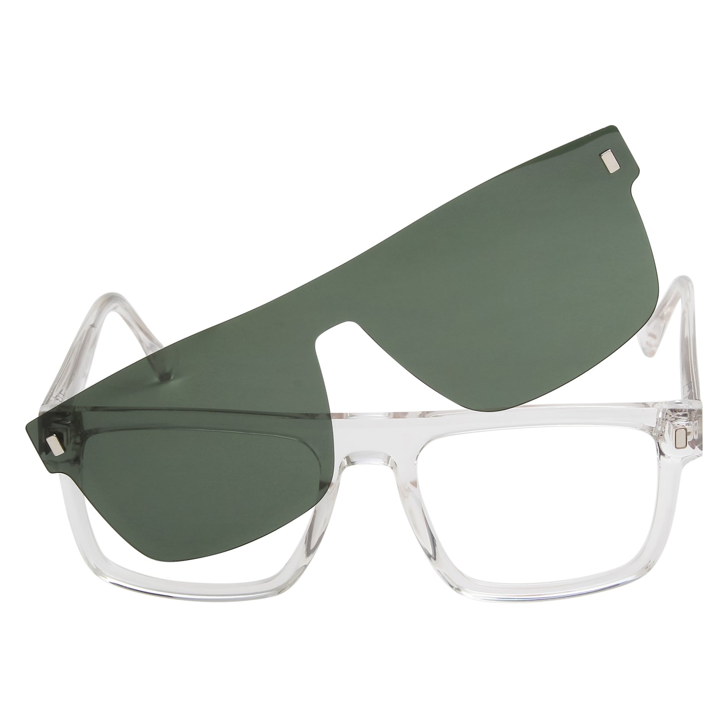 CLP-JADEN UNISEX SQUARE ACETATE CLIPON SUNGLASSES WITH POLARIZED LENS BY TED SMITH (IN 4 COLORS)