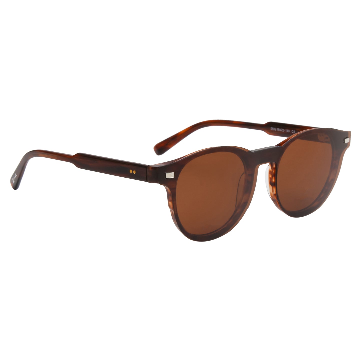 CHAVIS UNISEX ROUND ACETATE CLIPON SUNGLASSES WITH POLARIZED LENS BY TED SMITH (IN 4 COLORS)