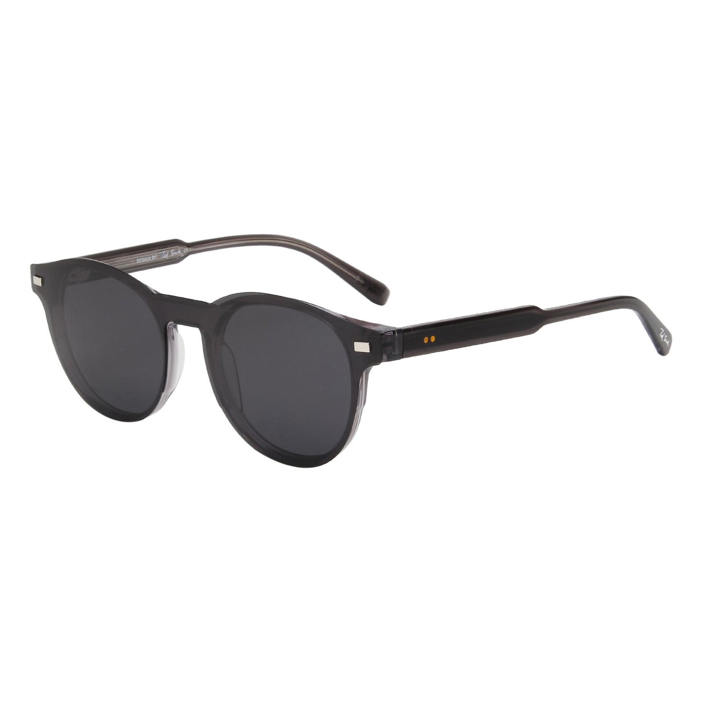 CHAVIS UNISEX ROUND ACETATE CLIPON SUNGLASSES WITH POLARIZED LENS BY TED SMITH (IN 4 COLORS)