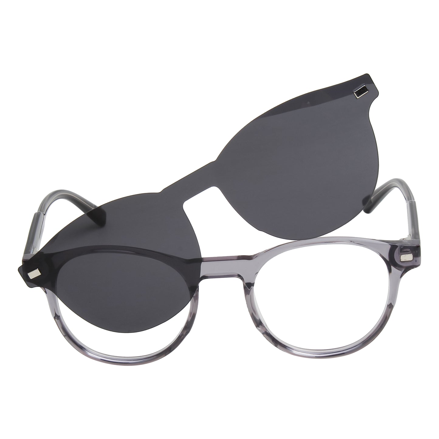 CHAVIS UNISEX ROUND ACETATE CLIPON SUNGLASSES WITH POLARIZED LENS BY TED SMITH (IN 4 COLORS)