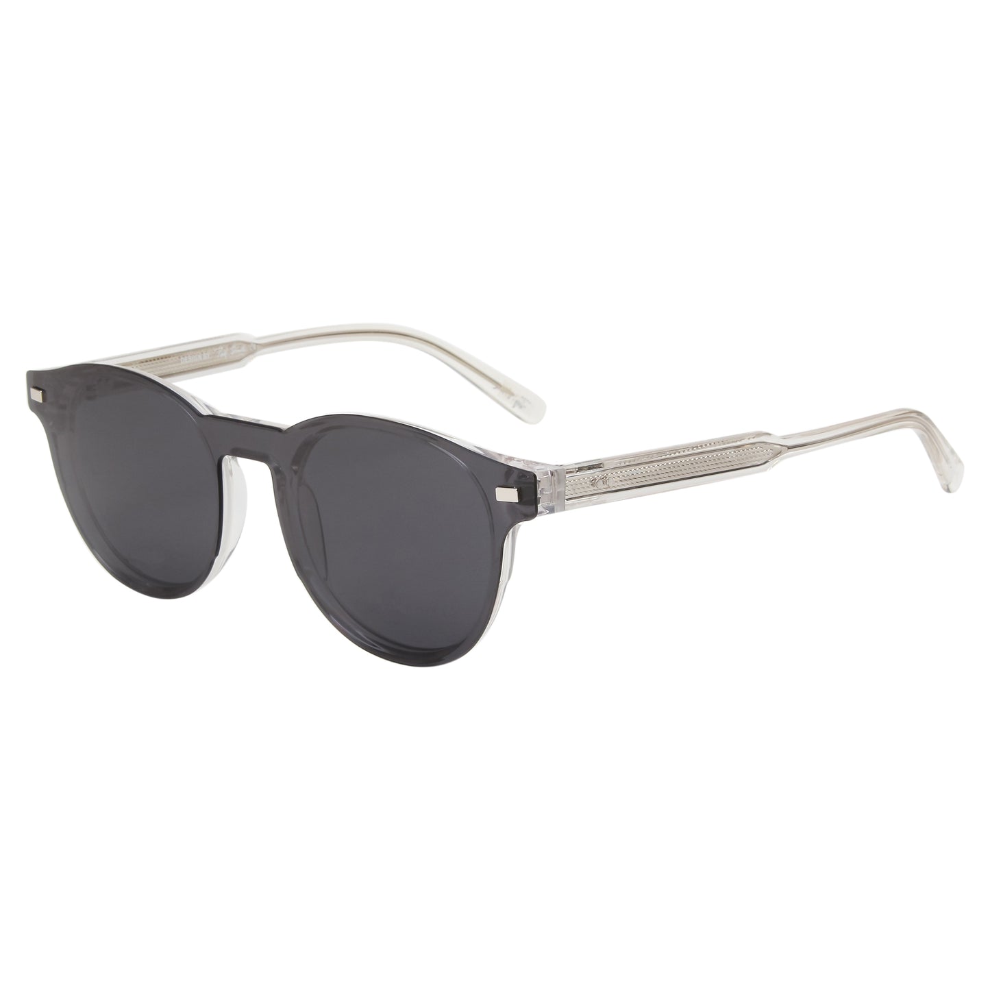 CHAVIS UNISEX ROUND ACETATE CLIPON SUNGLASSES WITH POLARIZED LENS BY TED SMITH (IN 4 COLORS)
