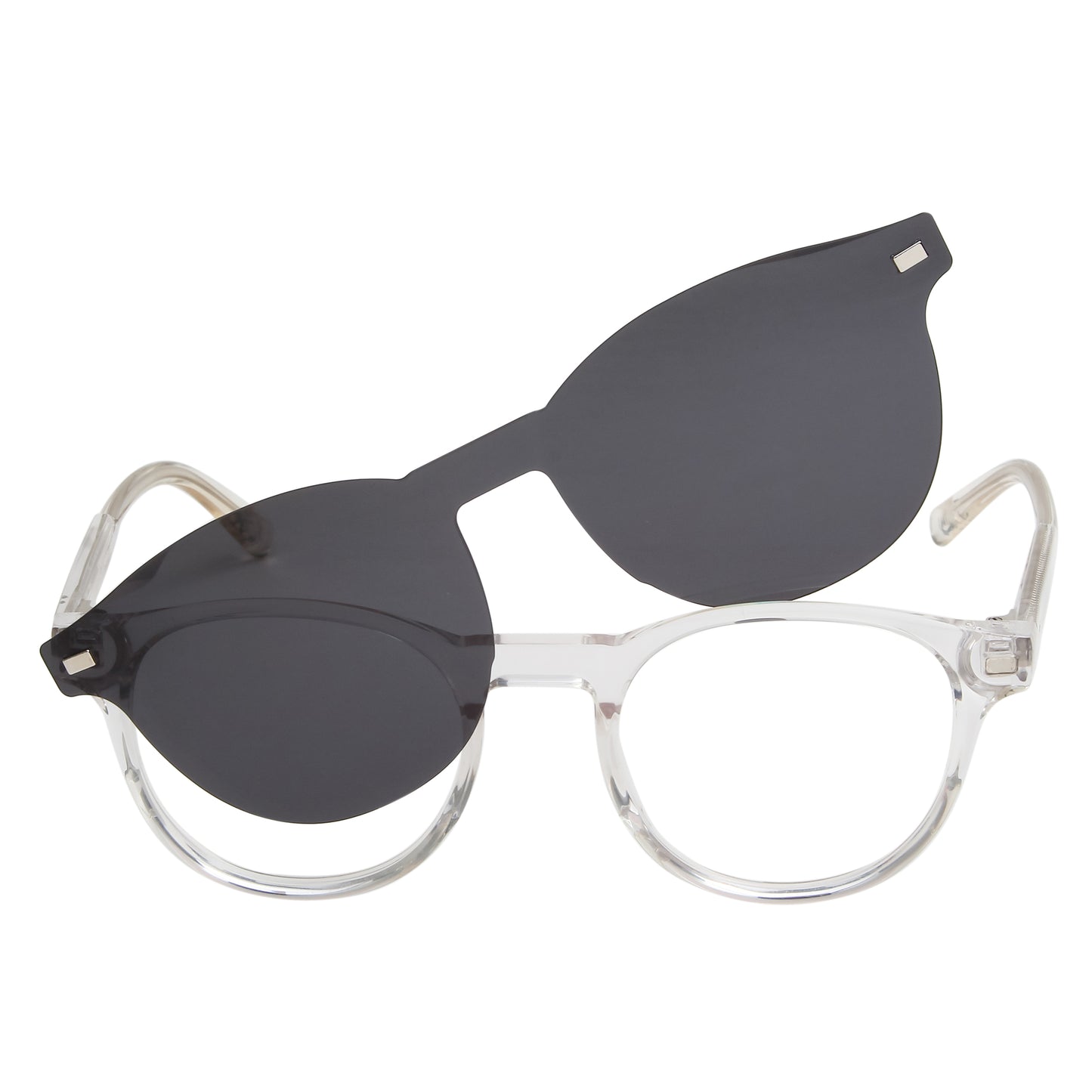 CHAVIS UNISEX ROUND ACETATE CLIPON SUNGLASSES WITH POLARIZED LENS BY TED SMITH (IN 4 COLORS)