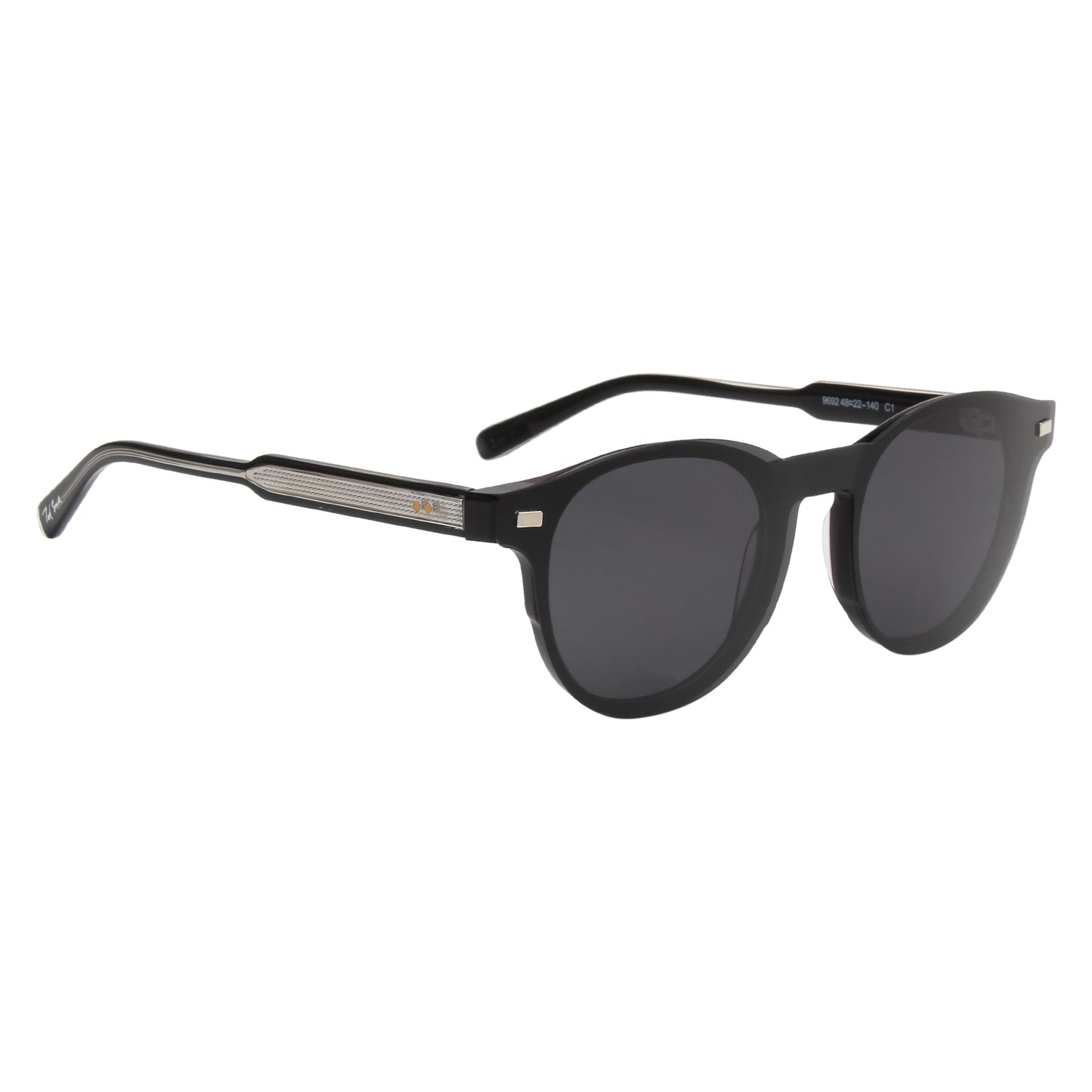 CHAVIS UNISEX ROUND ACETATE CLIPON SUNGLASSES WITH POLARIZED LENS BY TED SMITH (IN 4 COLORS)