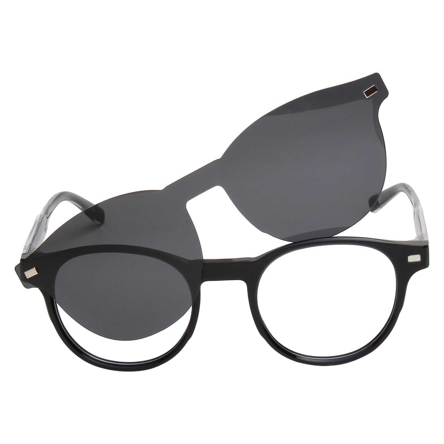 CHAVIS UNISEX ROUND ACETATE CLIPON SUNGLASSES WITH POLARIZED LENS BY TED SMITH (IN 4 COLORS)