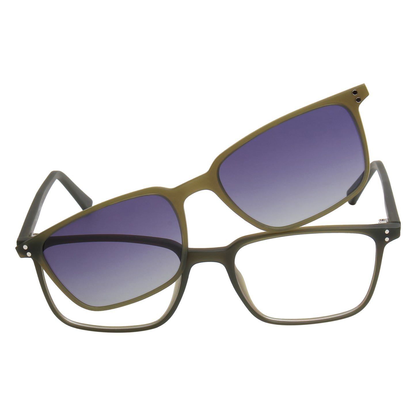JARVIS UNISEX RECTANGULAR TR90 CLIPON SUNGLASSES WITH POLARIZED LENS BY TED SMITH (IN 3 COLORS)