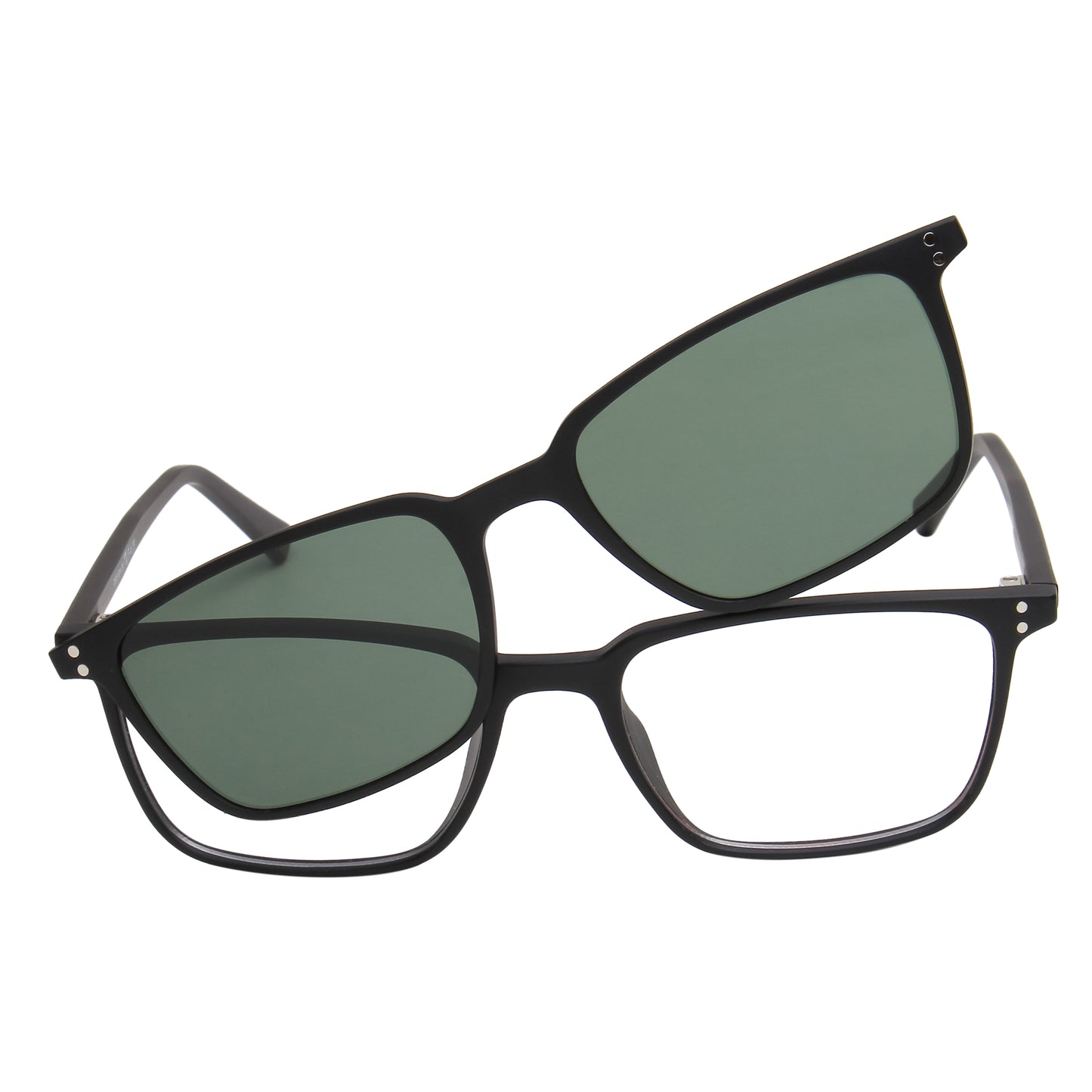 JARVIS UNISEX RECTANGULAR TR90 CLIPON SUNGLASSES WITH POLARIZED LENS BY TED SMITH (IN 3 COLORS)