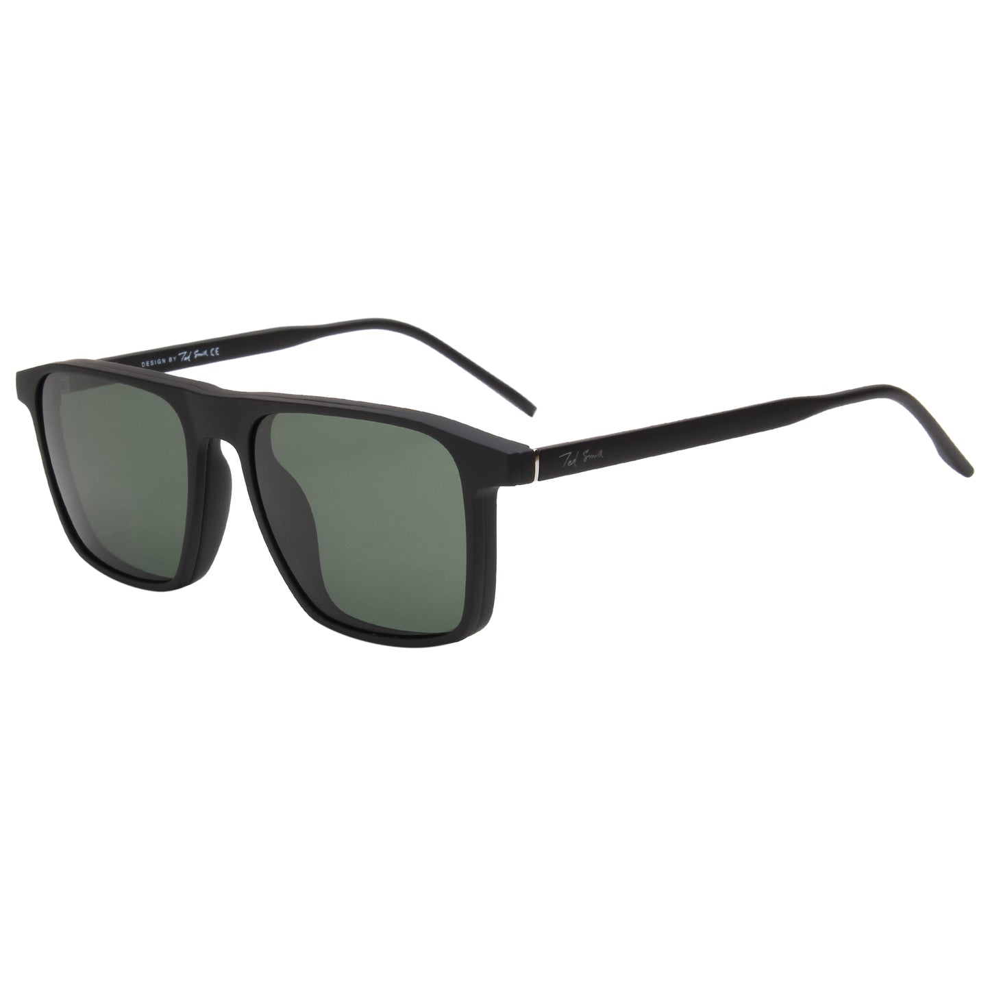 MELVIN UNISEX SQUARE TR90 CLIPON SUNGLASSES WITH POLARIZED LENS BY TED SMITH (IN 3 COLORS)