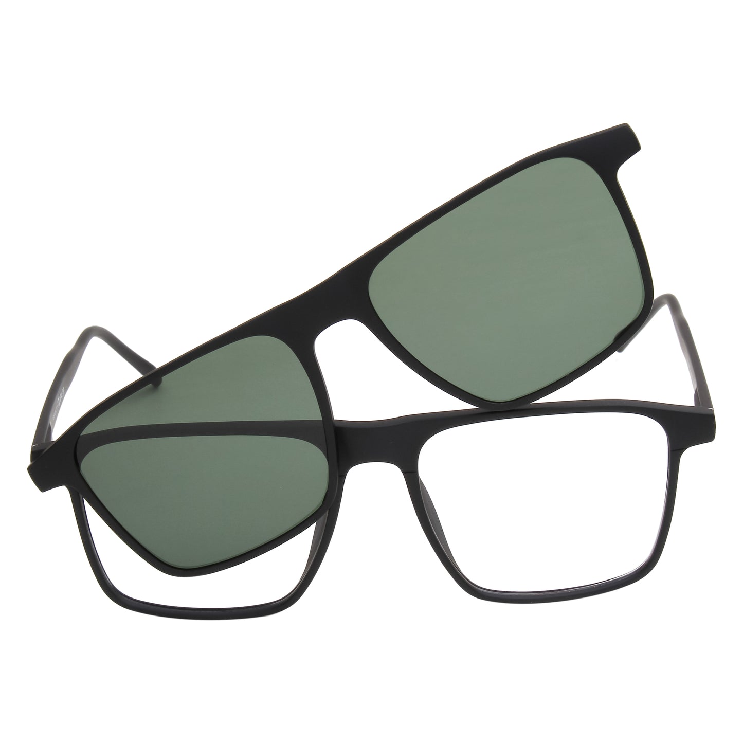 MELVIN UNISEX SQUARE TR90 CLIPON SUNGLASSES WITH POLARIZED LENS BY TED SMITH (IN 3 COLORS)