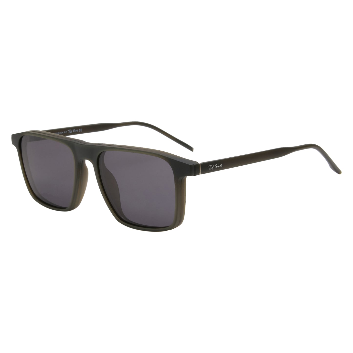 MELVIN UNISEX SQUARE TR90 CLIPON SUNGLASSES WITH POLARIZED LENS BY TED SMITH (IN 3 COLORS)