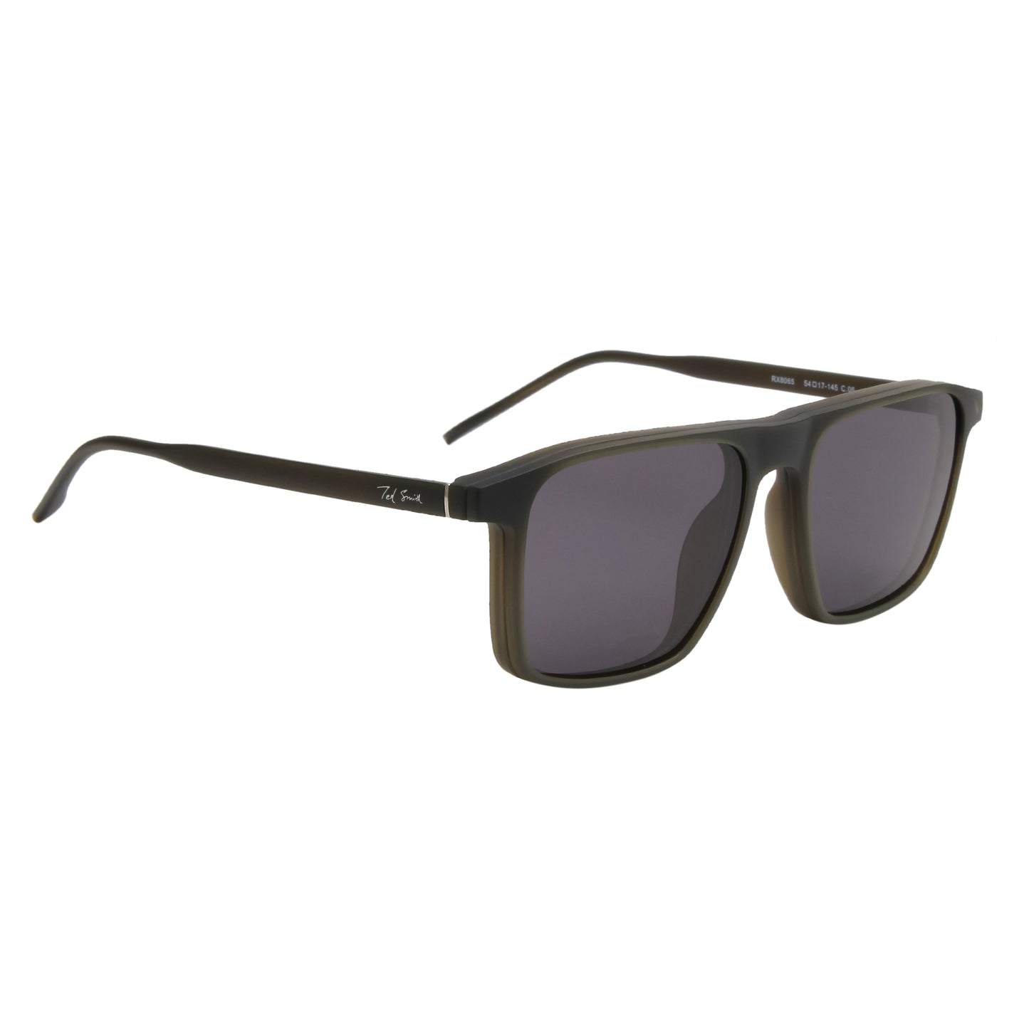 MELVIN UNISEX SQUARE TR90 CLIPON SUNGLASSES WITH POLARIZED LENS BY TED SMITH (IN 3 COLORS)