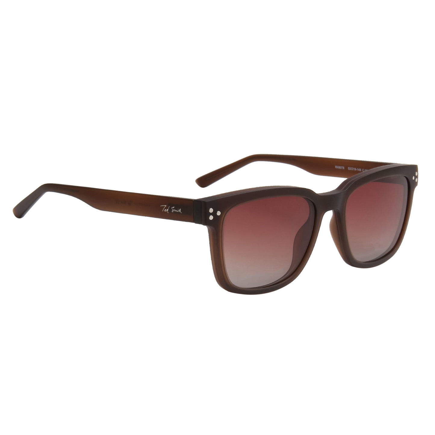 DOTTIE UNISEX SQUARE TR90 CLIPON SUNGLASSES WITH POLARIZED LENS BY TED SMITH (IN 3 COLORS)