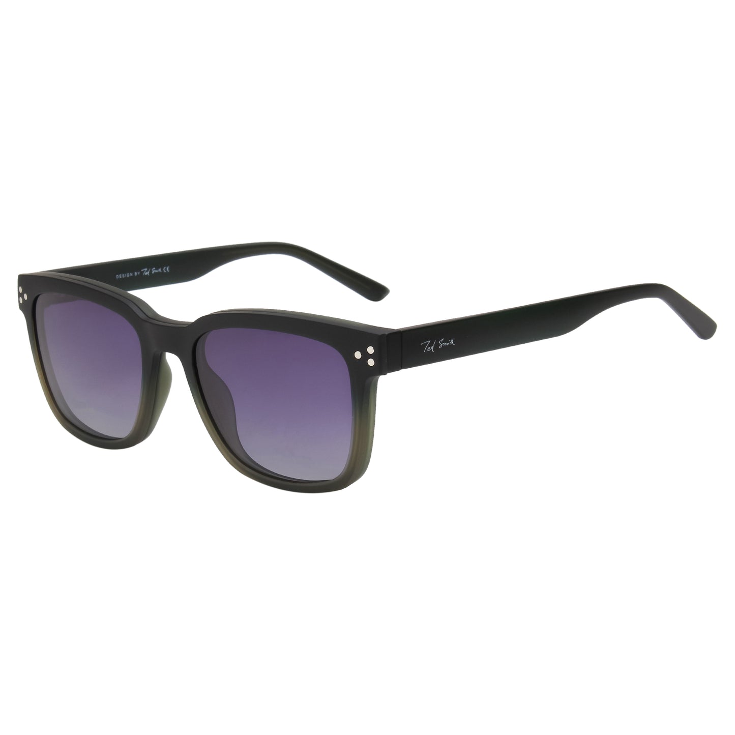 DOTTIE UNISEX SQUARE TR90 CLIPON SUNGLASSES WITH POLARIZED LENS BY TED SMITH (IN 3 COLORS)