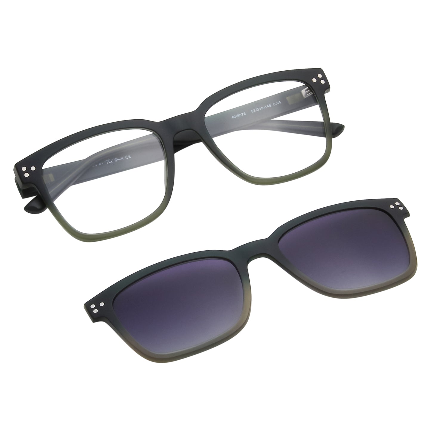 DOTTIE UNISEX SQUARE TR90 CLIPON SUNGLASSES WITH POLARIZED LENS BY TED SMITH (IN 3 COLORS)