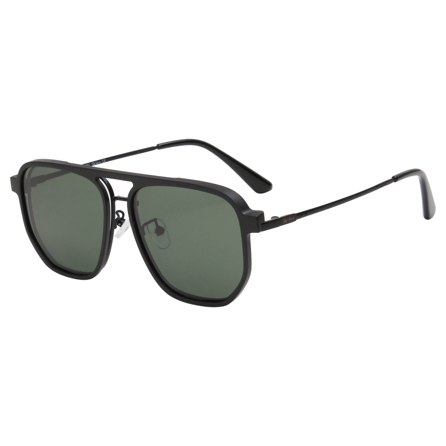 TWITCHY UNISEX AVIATOR METAL CLIPON SUNGLASSES WITH POLARIZED LENS BY TED SMITH (IN 3 COLORS)
