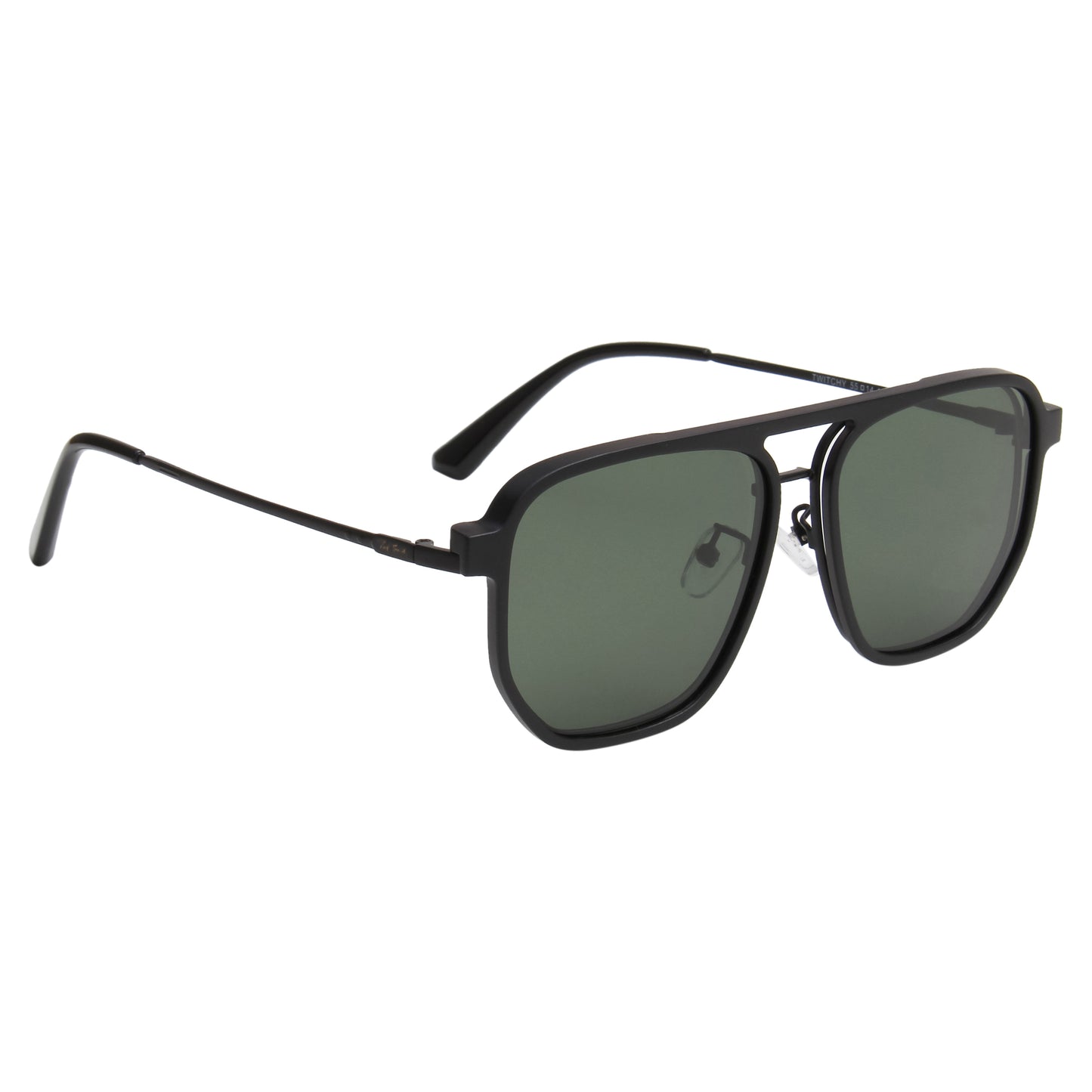 TWITCHY UNISEX AVIATOR METAL CLIPON SUNGLASSES WITH POLARIZED LENS BY TED SMITH (IN 3 COLORS)