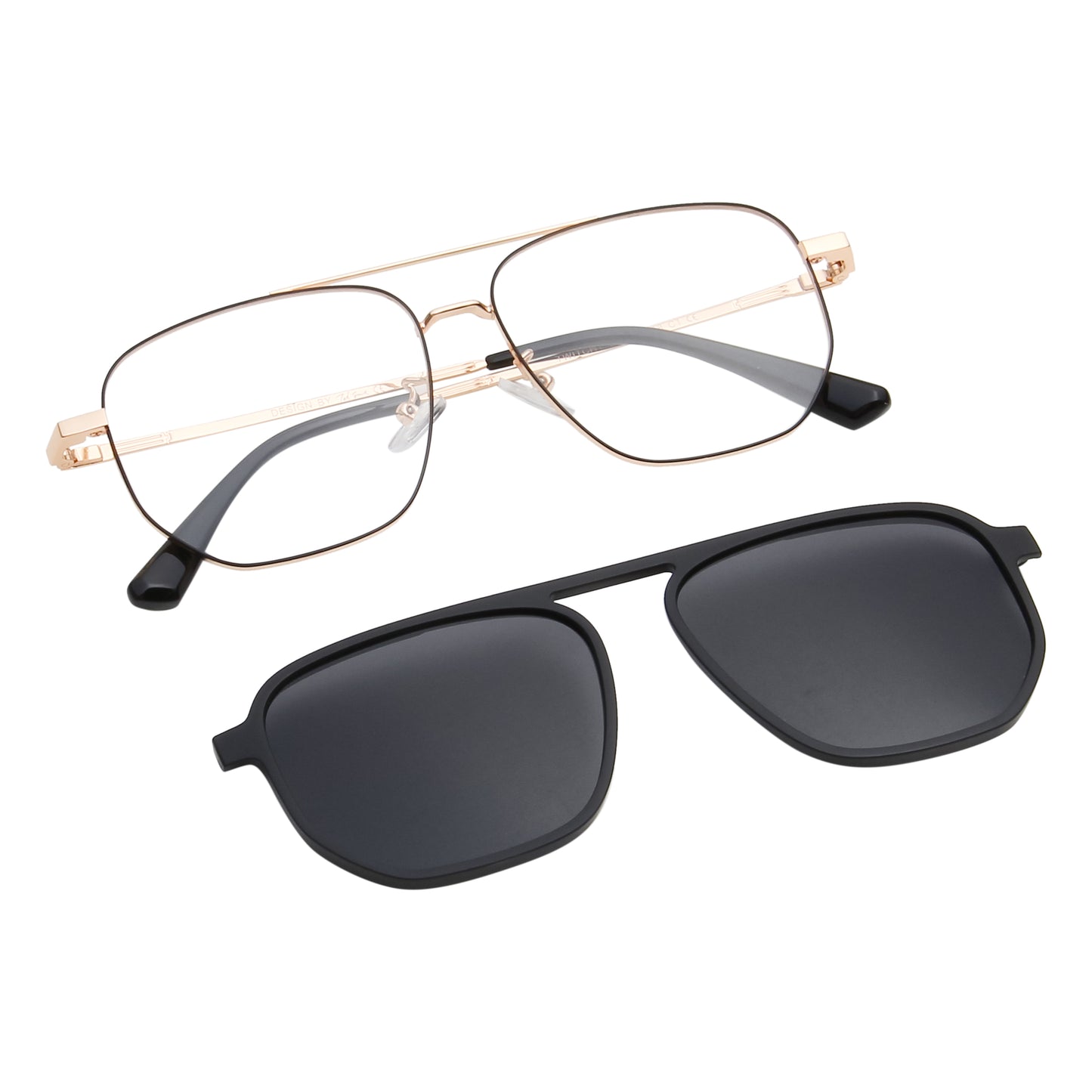 TWITCHY UNISEX AVIATOR METAL CLIPON SUNGLASSES WITH POLARIZED LENS BY TED SMITH (IN 3 COLORS)