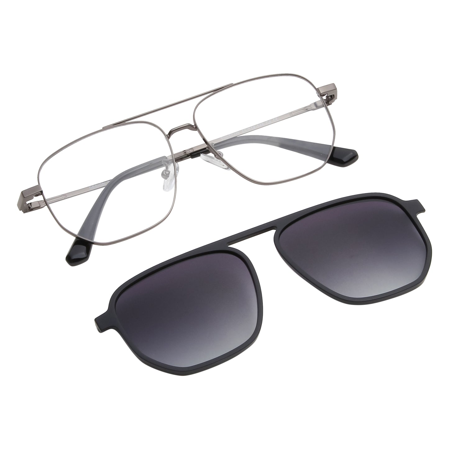 TWITCHY UNISEX AVIATOR METAL CLIPON SUNGLASSES WITH POLARIZED LENS BY TED SMITH (IN 3 COLORS)