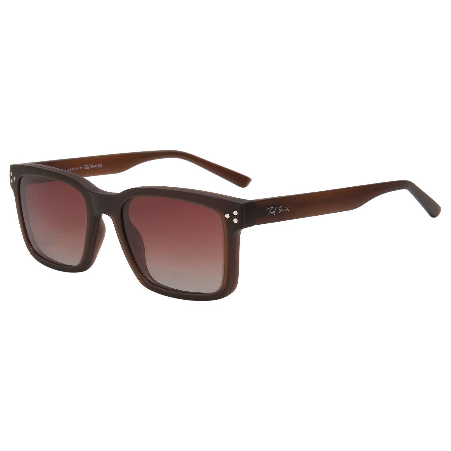 STEVENS UNISEX SQUARE TR90 CLIPON SUNGLASSES WITH POLARIZED LENS BY TED SMITH (IN 2 COLORS)