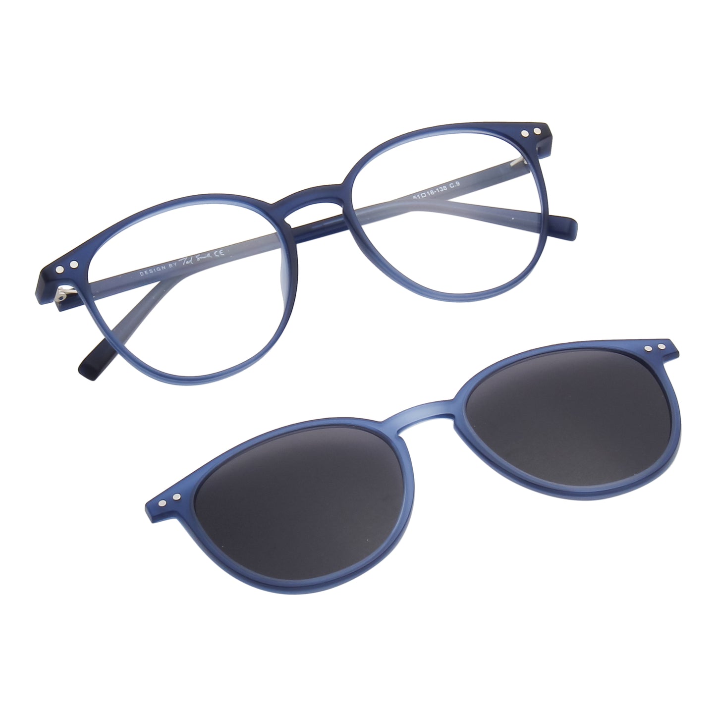 BRET UNISEX ROUND TR90 CLIPON SUNGLASSES WITH POLARIZED LENS BY TED SMITH (IN 4 COLORS)