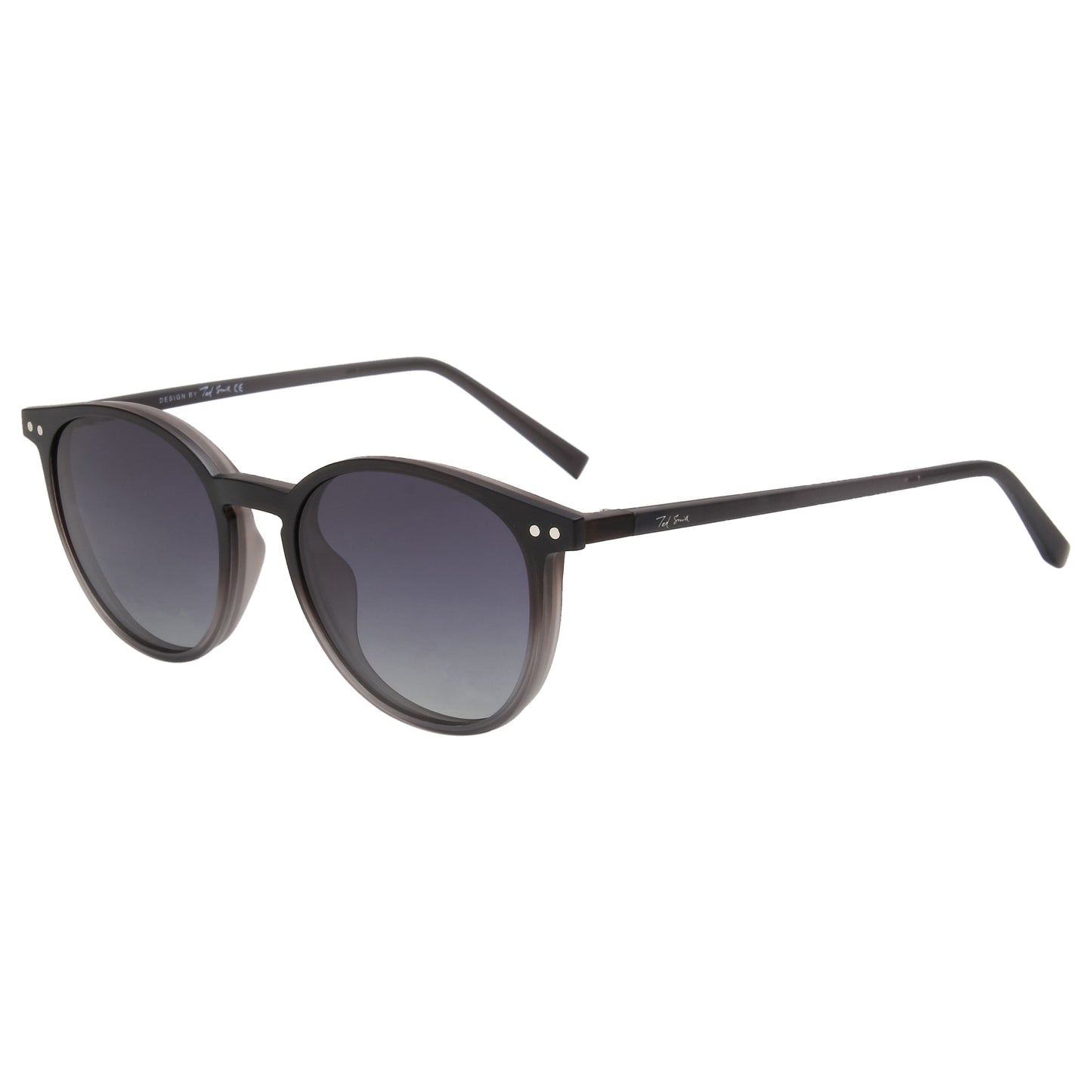 BRET UNISEX ROUND TR90 CLIPON SUNGLASSES WITH POLARIZED LENS BY TED SMITH (IN 4 COLORS)
