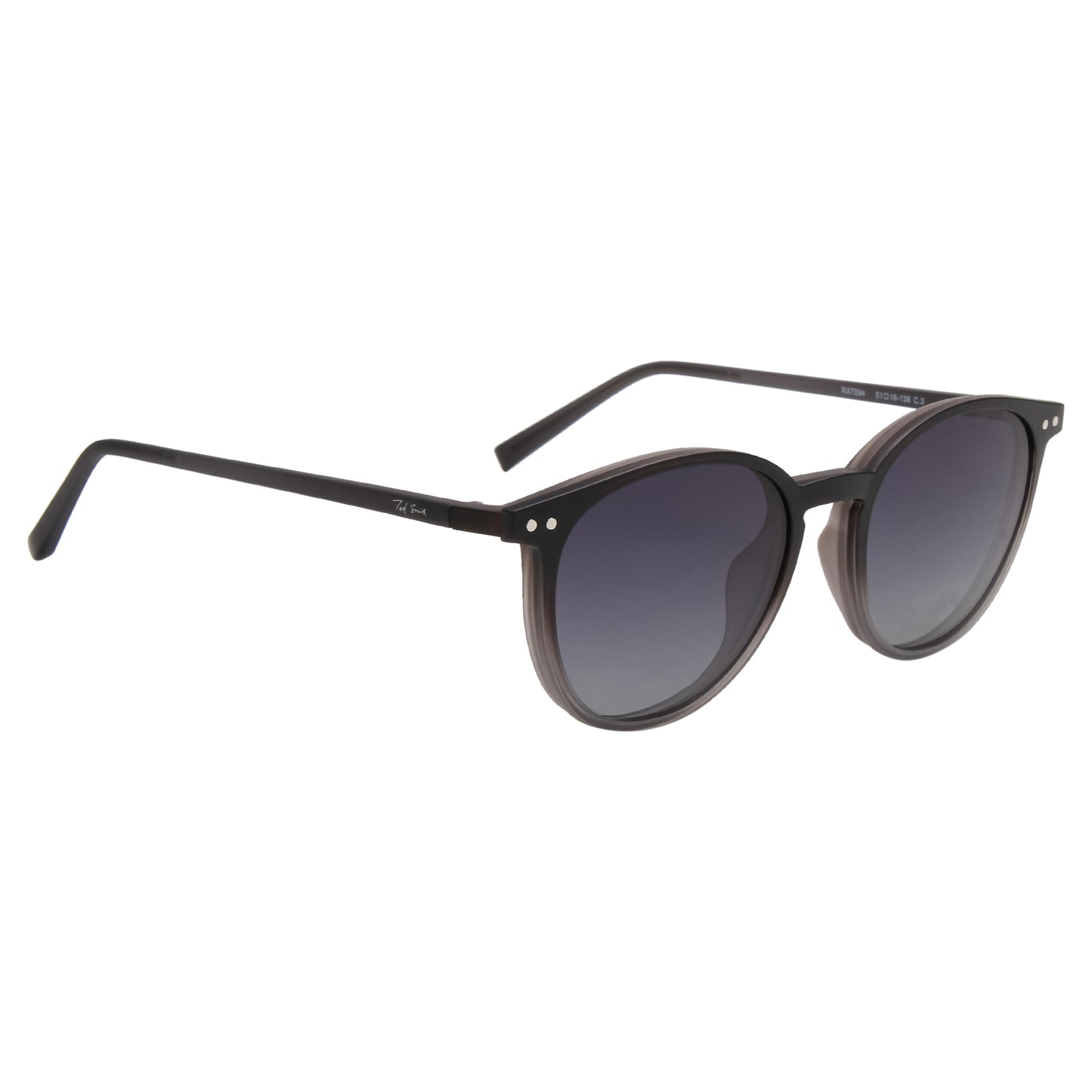 BRET UNISEX ROUND TR90 CLIPON SUNGLASSES WITH POLARIZED LENS BY TED SMITH (IN 4 COLORS)