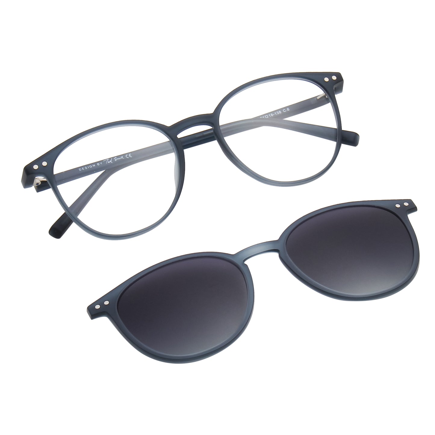 BRET UNISEX ROUND TR90 CLIPON SUNGLASSES WITH POLARIZED LENS BY TED SMITH (IN 4 COLORS)