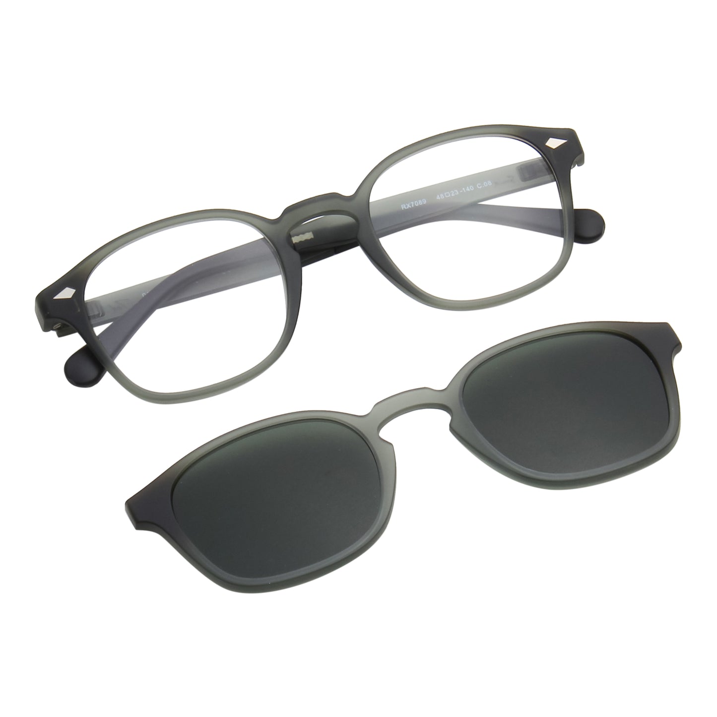 FALCO UNISEX SQUARE TR90 CLIPON SUNGLASSES WITH POLARIZED LENS BY TED SMITH (IN 4 COLORS)