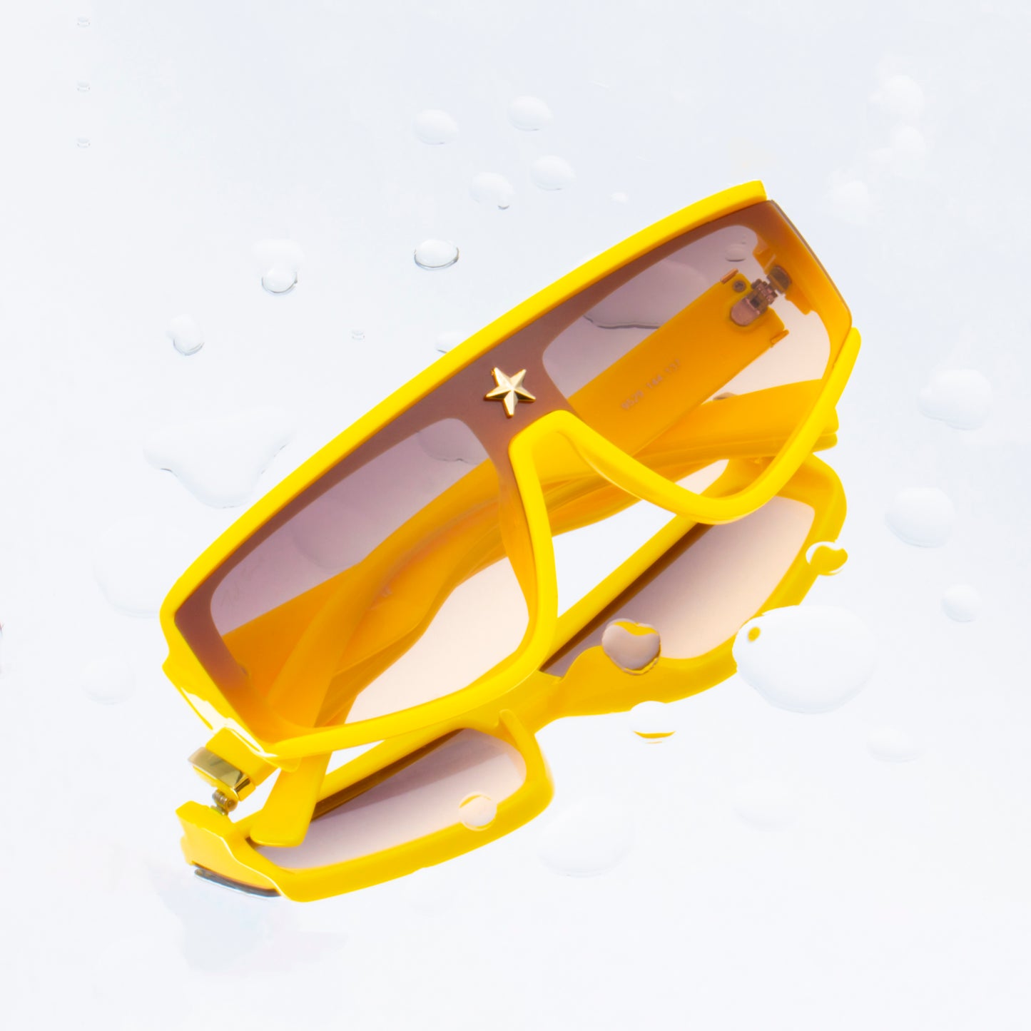 MILLIONAIRE YELLOW SHIELD SUNGLASSES | BROWN LENS |