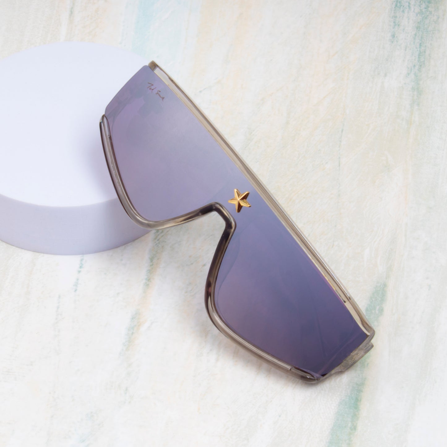 MILLIONAIRE TRANSPARENT GREY SHIELD SUNGLASSES | BLACK LENS |
